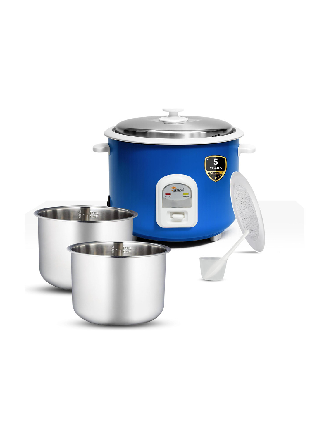 ULTRON 1L Electric Rice Cooker Nuocook, with Double Aluminium Pot Electric Rice Cooker with Steaming Feature