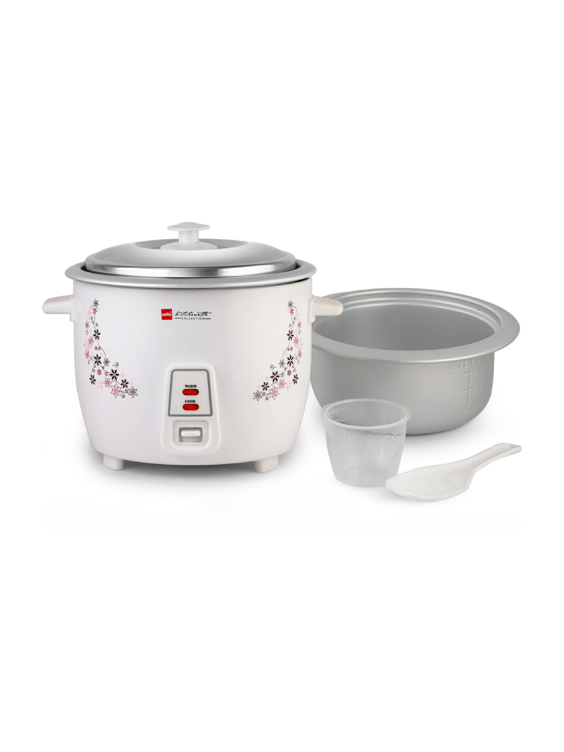 cello Iris Rice Cooker with Single Bowl | Trivet Plate | Electric Rice Cooker with Steaming Feature