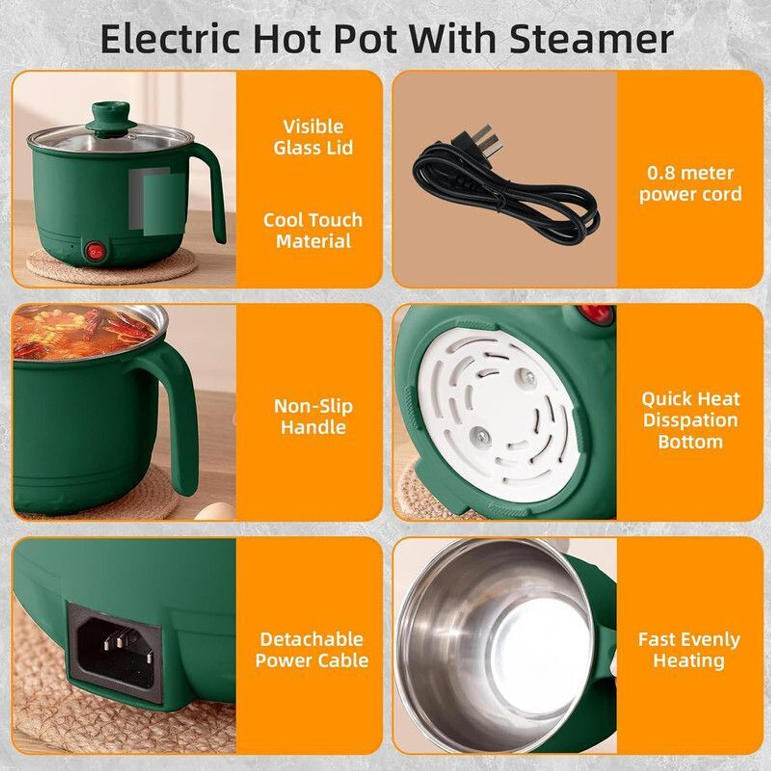 Image of HSH GOLDI Cooker 1.8 L, Rice Maker Cooker with Steaming Feature, Multifunction Portable Travel Cooker, Rice Cooker, Food Steamer, Egg Cooker, Egg Boiler (1.5 L, Multicolor)