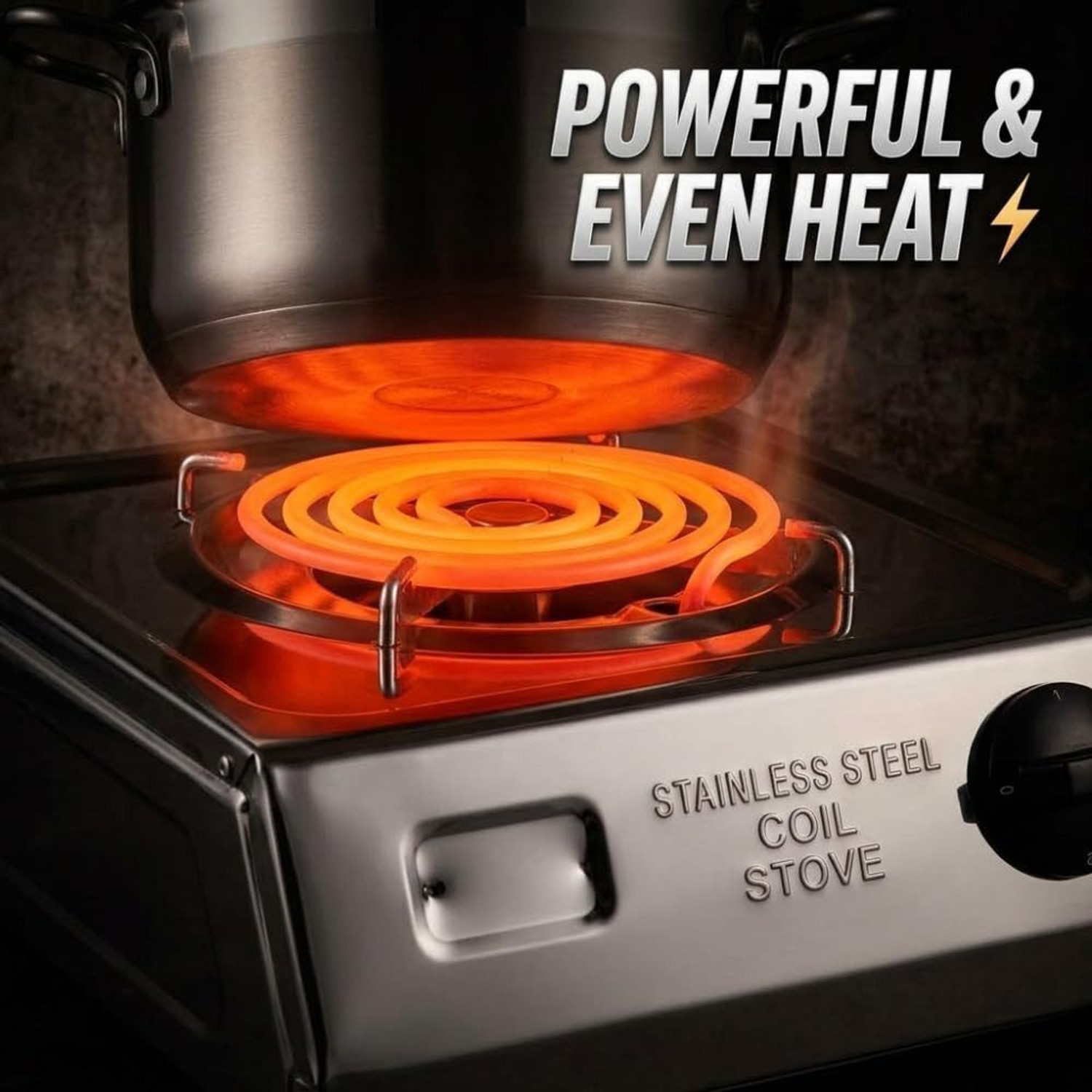 Image of QUALX 500 W Radiant Cooktop Push Button (Black, ISI Mark 2000W Shock-Proof only on earthing Electric Cooking Heater)