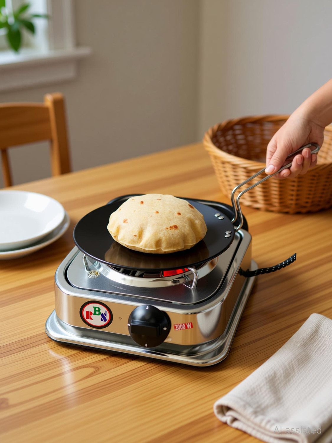 Image of CookJoy 1000 W Induction Cooktop Jog Dial (Red, 1000W Electric Coil Stove, Hotplate,)