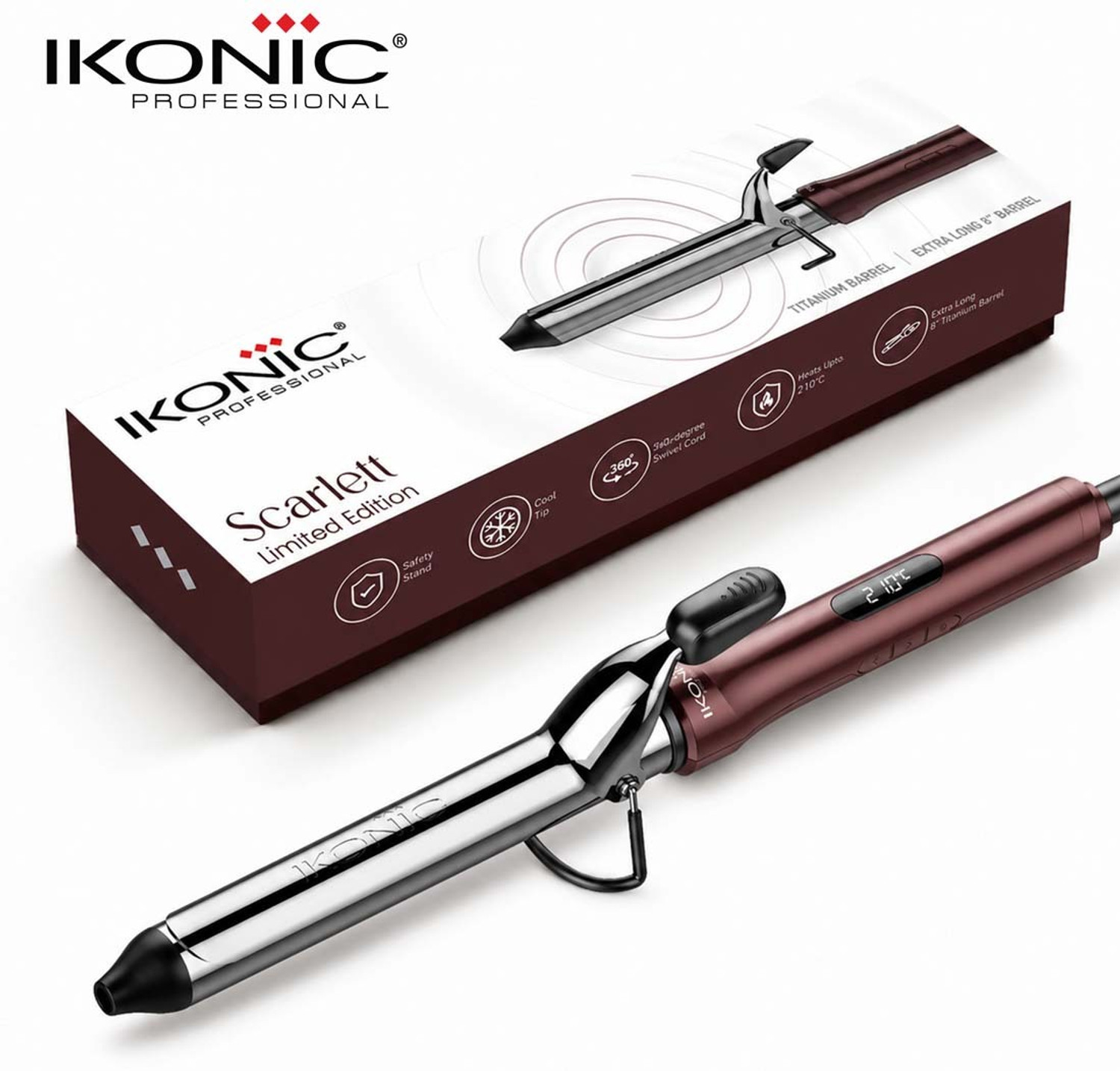 Ikonic Professional Curling Tong 2.0 Scarlett Limited Edition Electric Hair Curler
