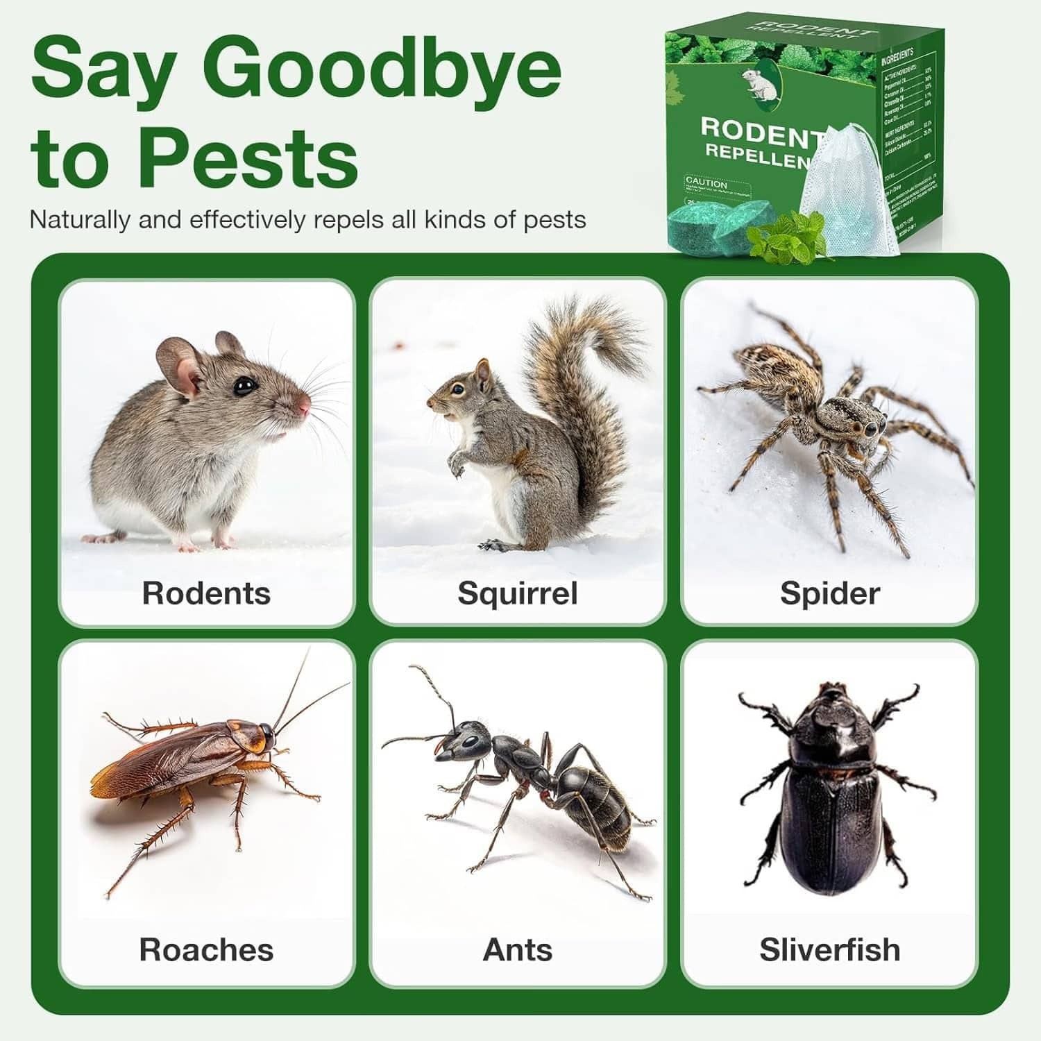 Image of PCI VSHLOM RAT RODENT MOUSE REPELLENT TABLETS PACK OF 10 Electric Insect Killer Indoor, Outdoor (Fly Swatter)