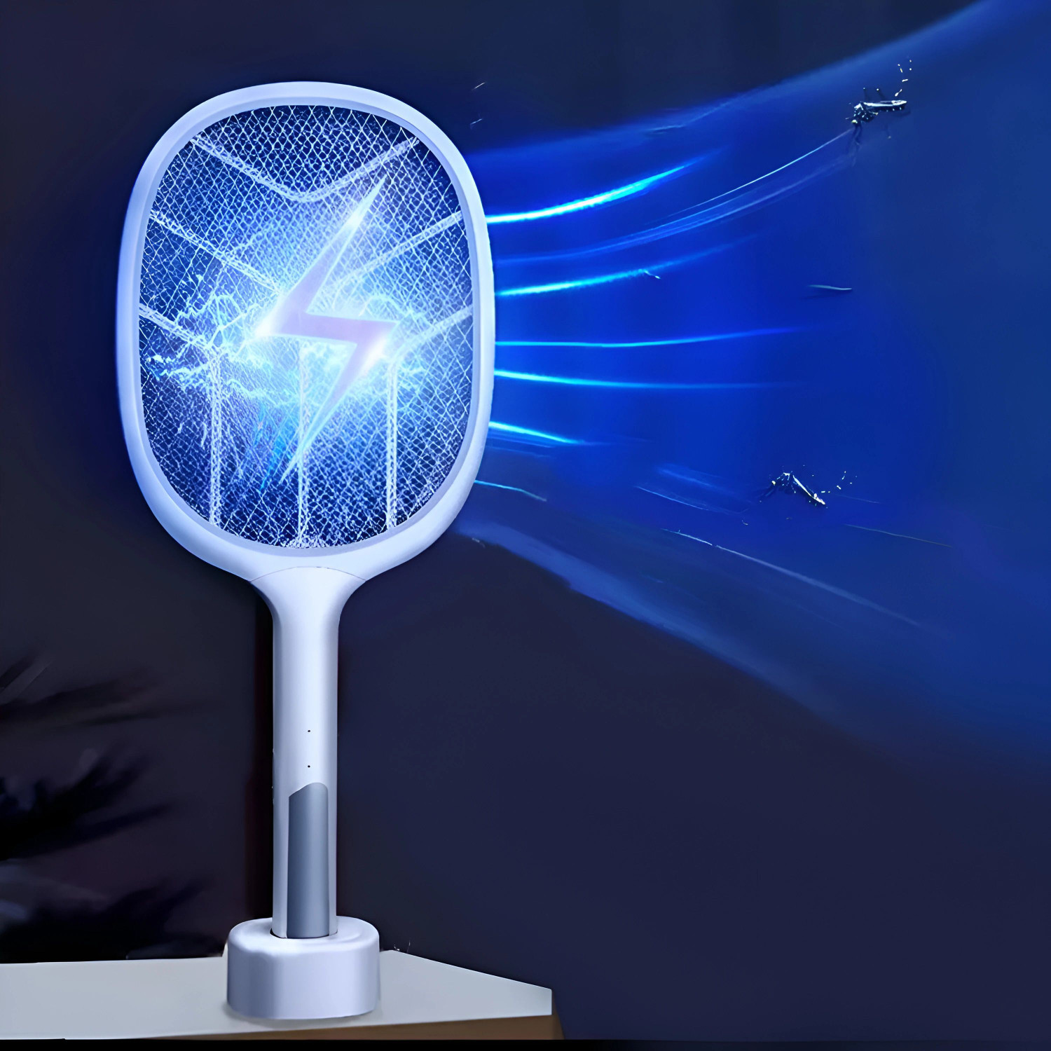 Image of Arrom Cordless Anti-Mosquito Racket /Bat, 4000V Rechargeable Fly Swatter, UV LED Light Electric Insect Killer Indoor, Outdoor (Fly Swatter)