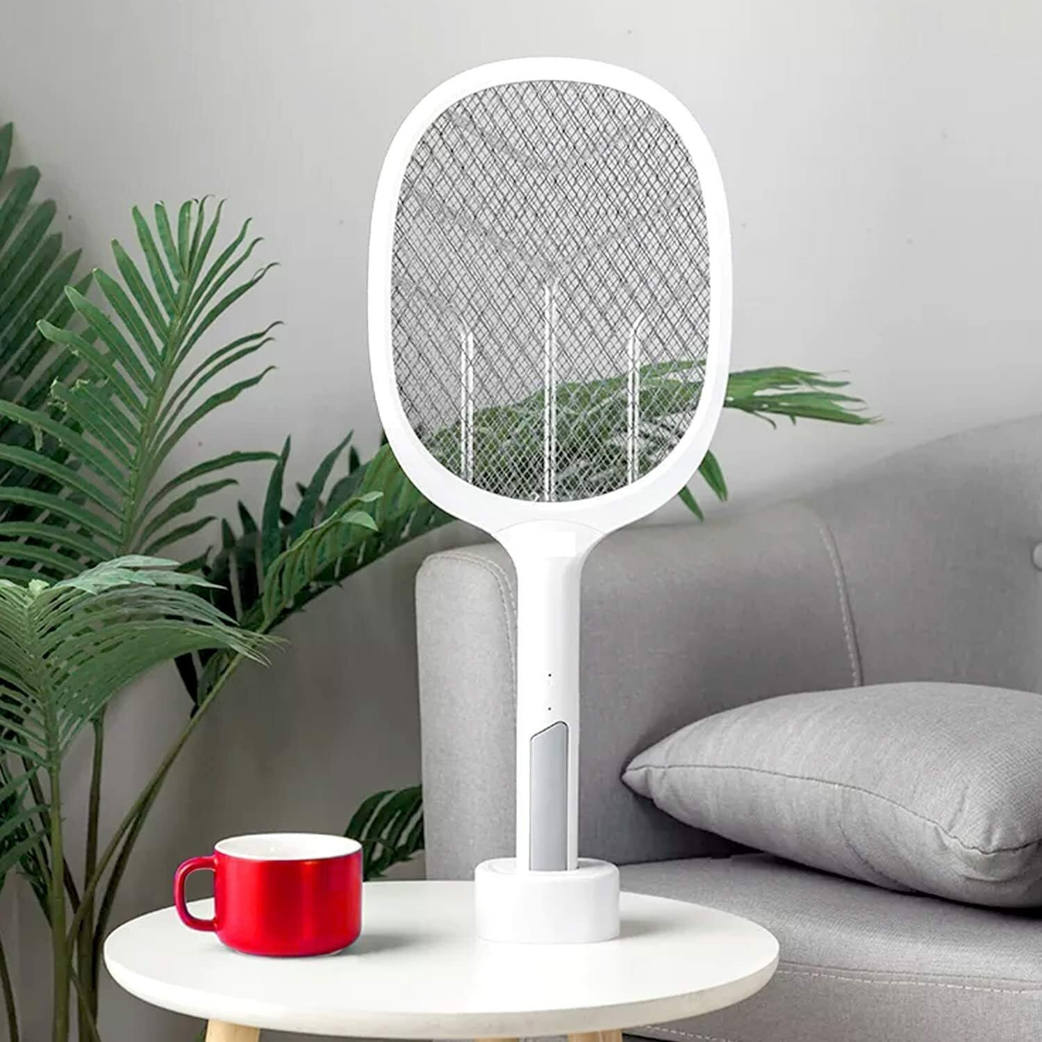 Image of HEHARI Mosquito Racket with UV Light Rechargeable Zapper Racket Bat with Base Stand Electric Insect Killer Indoor, Outdoor (Bat)