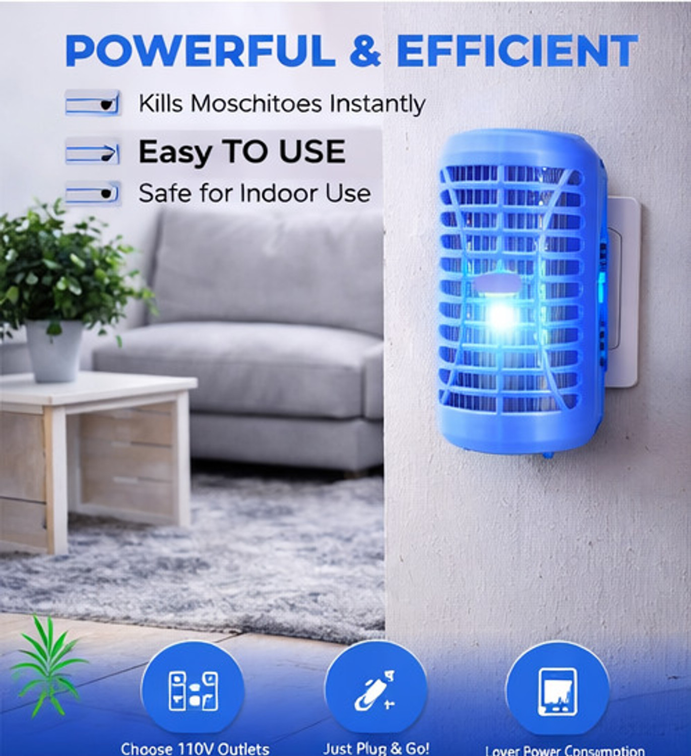 Image of SAIBABA UV Electric Mosquito Killer Lamp Electric Insect Killer Indoor (Suction Trap)