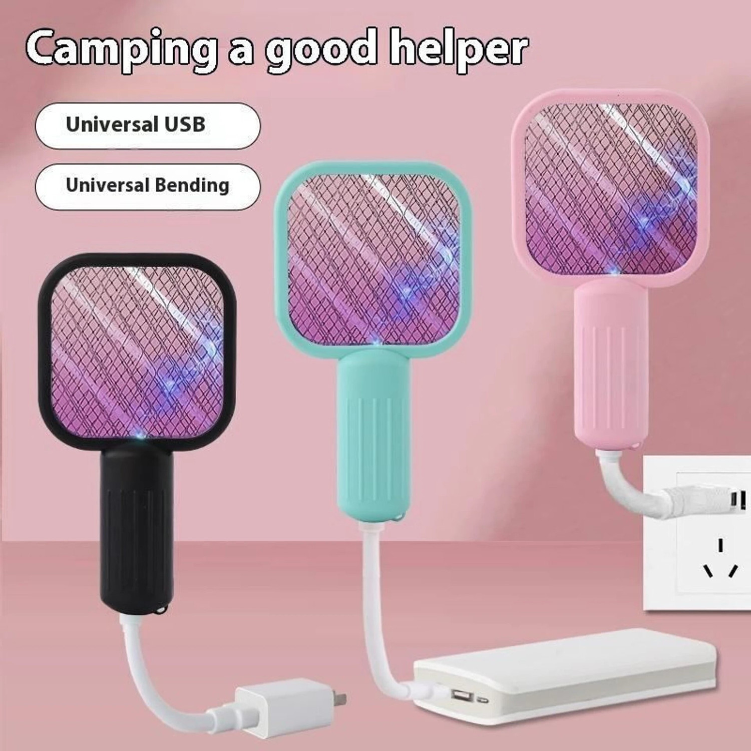 Image of bharti collection 2-in-1 USB Mosquito Killer Bat with UV Light Electric Insect Killer Indoor, Outdoor (Bat)