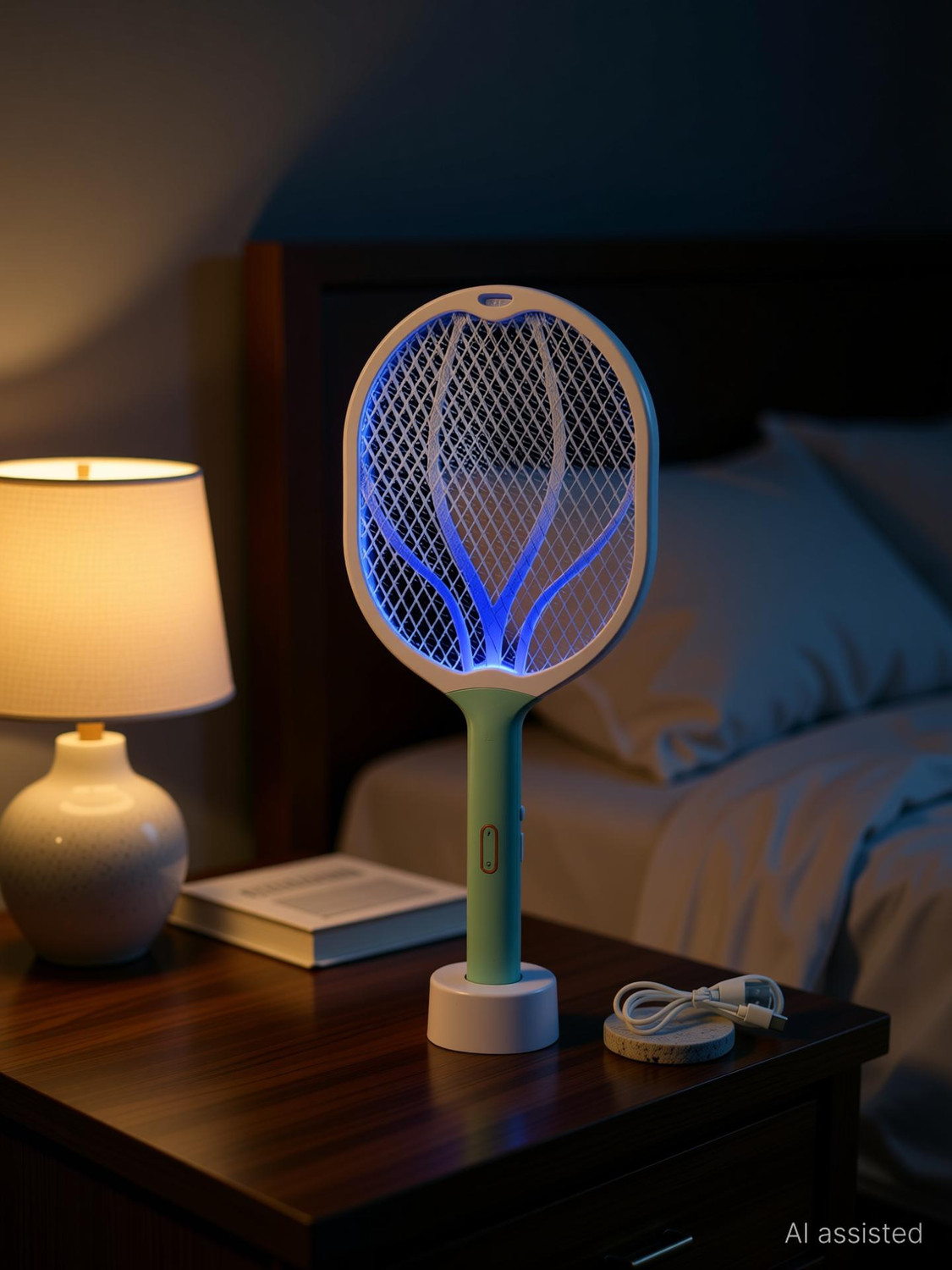 Image of Arrom Cordless Anti-Mosquito Racket /Bat, 4000V Rechargeable Fly Swatter, UV LED Light Electric Insect Killer Indoor, Outdoor (Fly Swatter)