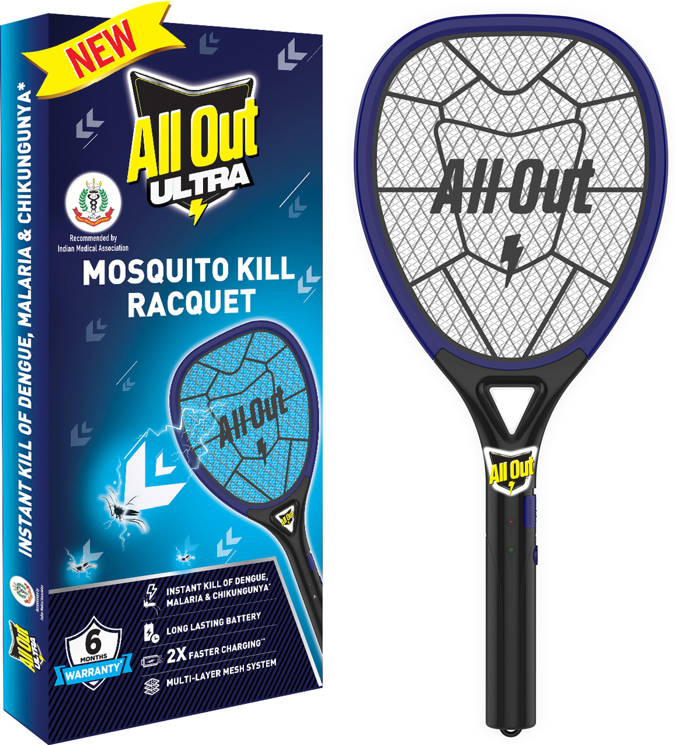 Image of ZAPPIA Electric Mosquito Killer Racket Electric Insect Killer Outdoor, Indoor (Bat)