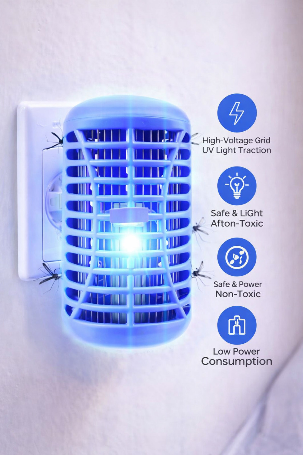 Image of SAIBABA UV Electric Mosquito Killer Lamp Electric Insect Killer Indoor (Suction Trap)