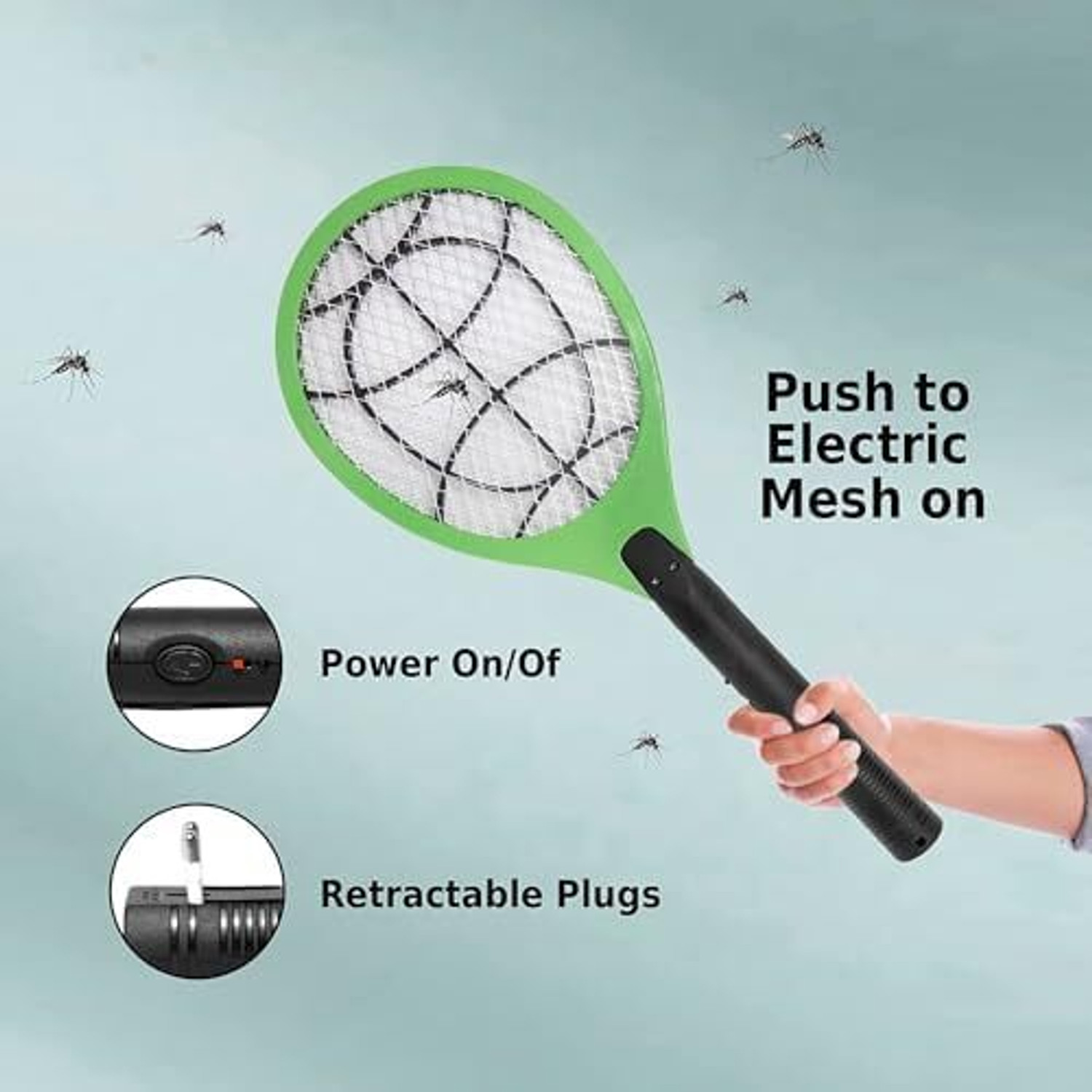 Image of TECH-LOBBY COMBO OF 2 MOSQUTIO RACKET WITH 20 HOURS BACKUP Electric Insect Killer Indoor, Outdoor (Bat)