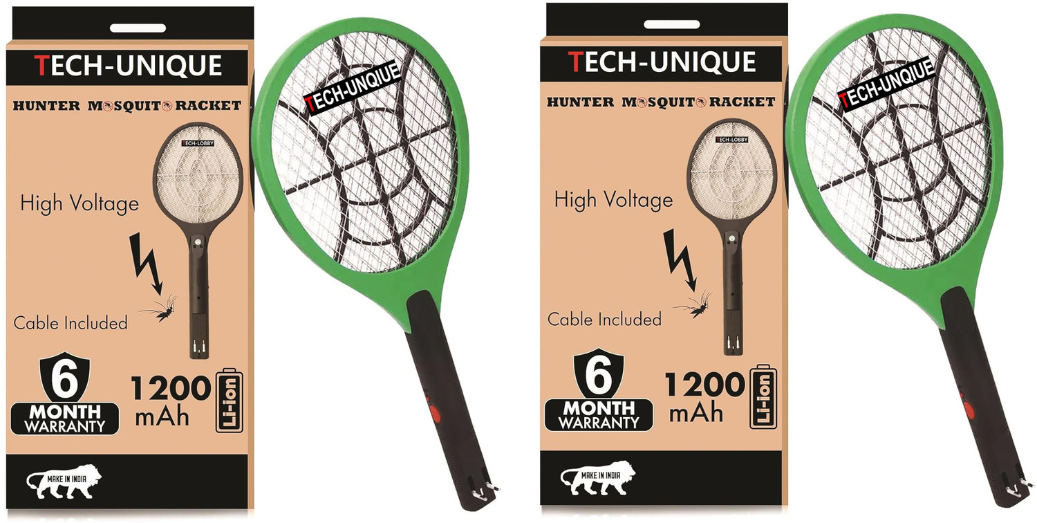 Image of TECH-LOBBY COMBO OF 2 MOSQUTIO RACKET WITH 20 HOURS BACKUP Electric Insect Killer Indoor, Outdoor (Bat)
