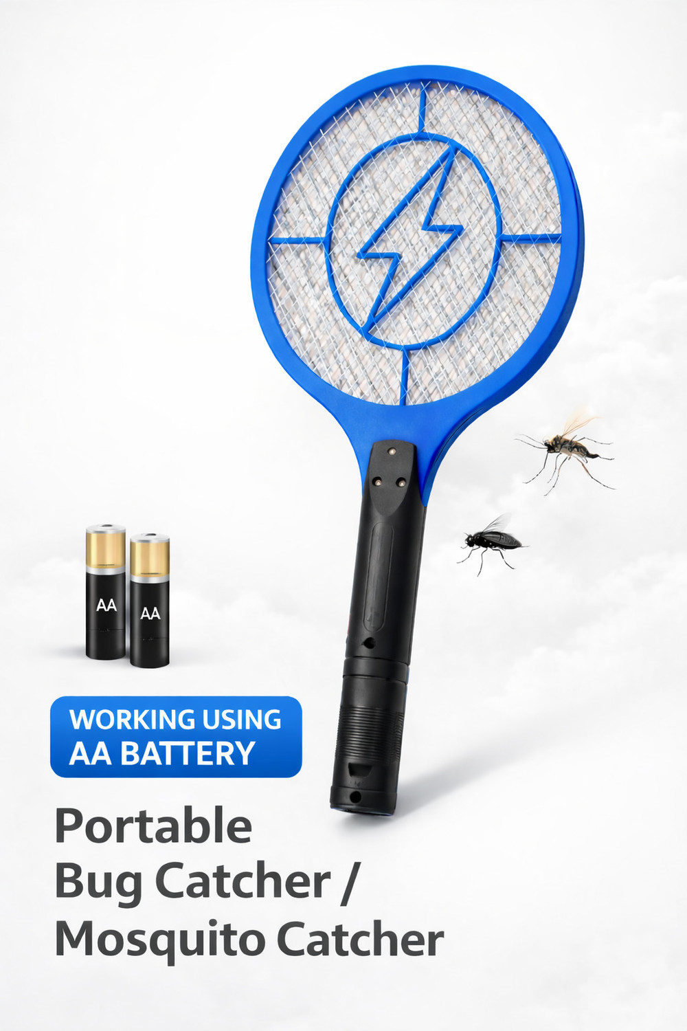Image of BISXCO PORTABLE AA BATTERY using mosquito racket Electric Insect Killer Indoor, Outdoor (Bat)