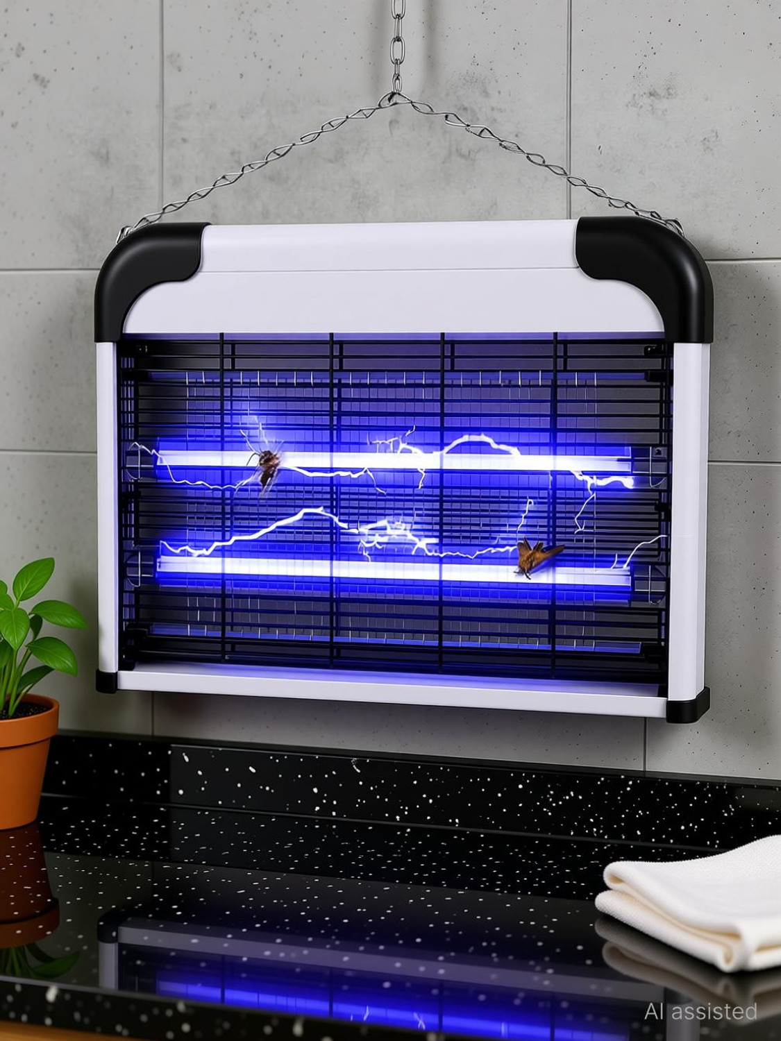 Image of keekos Fly Machine for Home Kitchen Kids Bedroom Hotels Offices Pest Electric Insect Killer Indoor, Outdoor (Suction Trap)