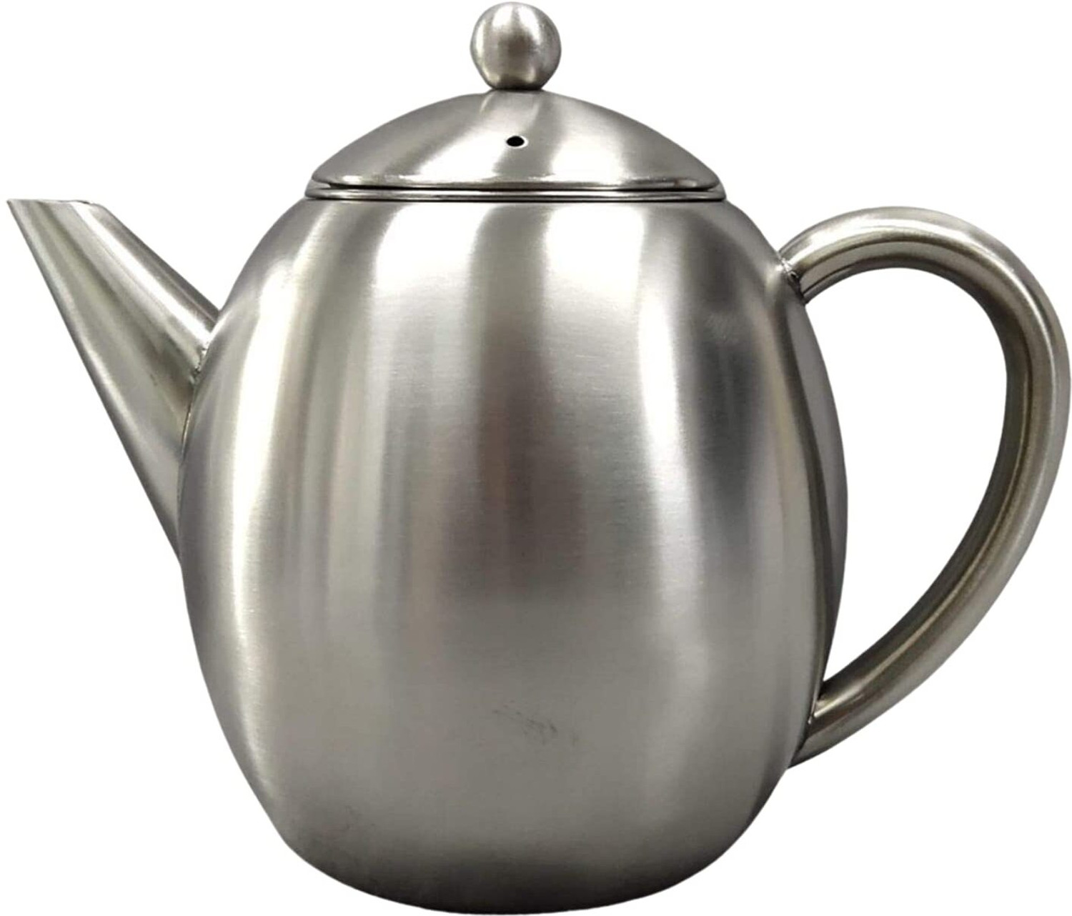 InstaCuppa Stainless Steel Tea Pot with Removable Tea Infuser, Easy to Pour Spout Beverage Maker