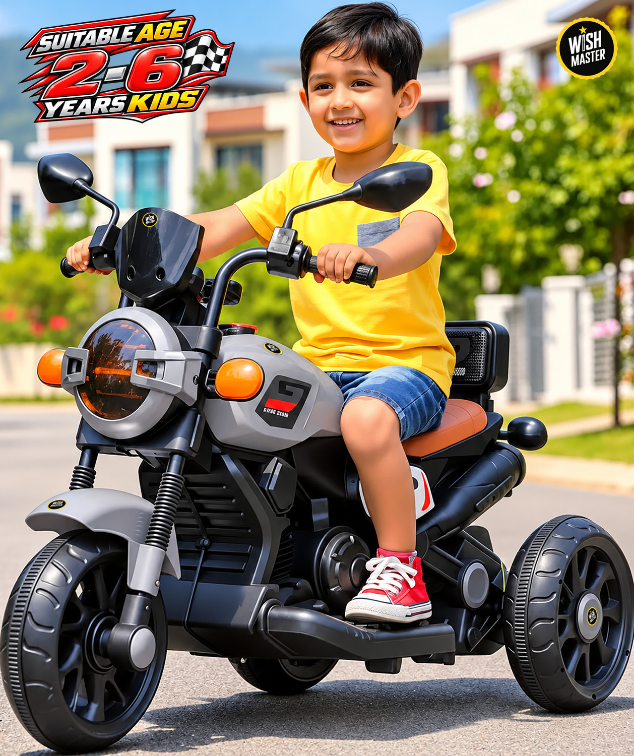 Wishmaster Kids EV Motorbike 3-Wheel 2-5 Year - Image 1
