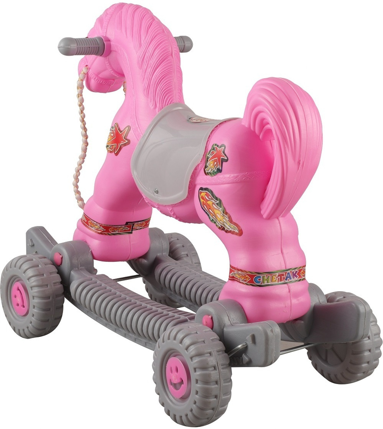 Image of toyprofessor 2 in 1 baby horse rider for kids Rideon & Rocker Rideons & Wagons Non Battery Operated Ride On (Pink)