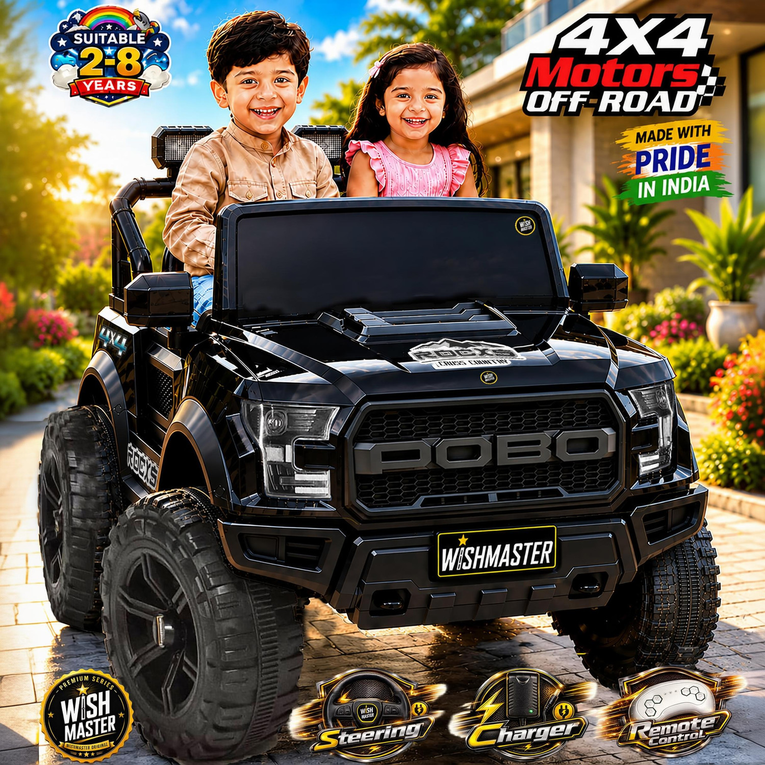 Image of oh baby by kids 518 CAR,FULL OF LED LIGHT,REMOTE CAR BEST FOR KIDS Car Battery Operated Ride On (Multicolor)