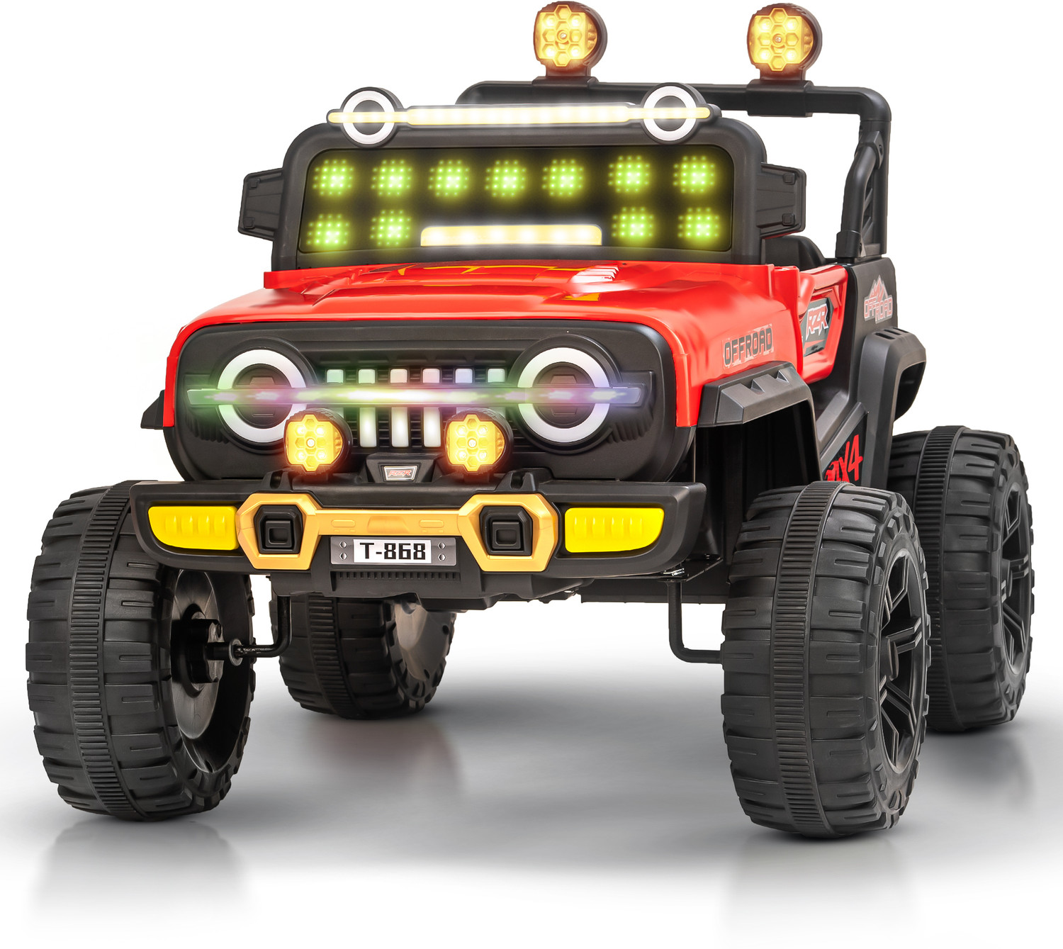 Image of baybee Blitz Rechargeable Jeep for Kids, Electric Ride on Toy Car for Kids with Music Jeep Battery Operated Ride On (Red)