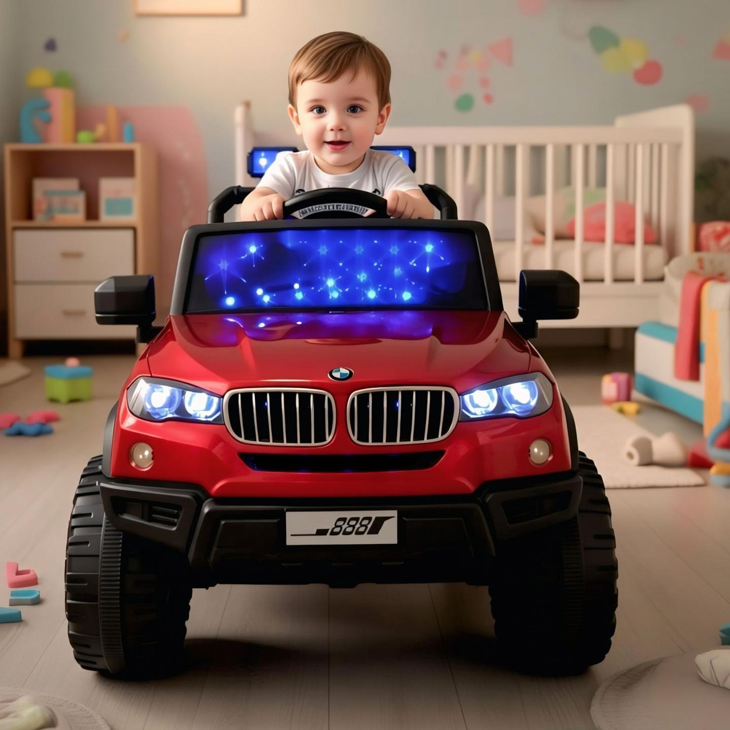 Image of oh baby by kids 518 CAR,FULL OF LED LIGHT,REMOTE CAR BEST FOR KIDS Car Battery Operated Ride On (Multicolor)
