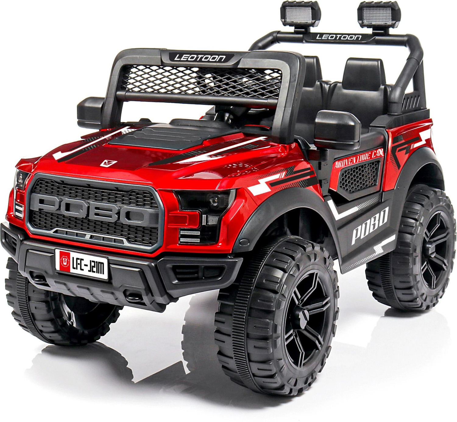 leotoon Kids POBO Jeep Battery Operated Ride On (Red) - Image 1