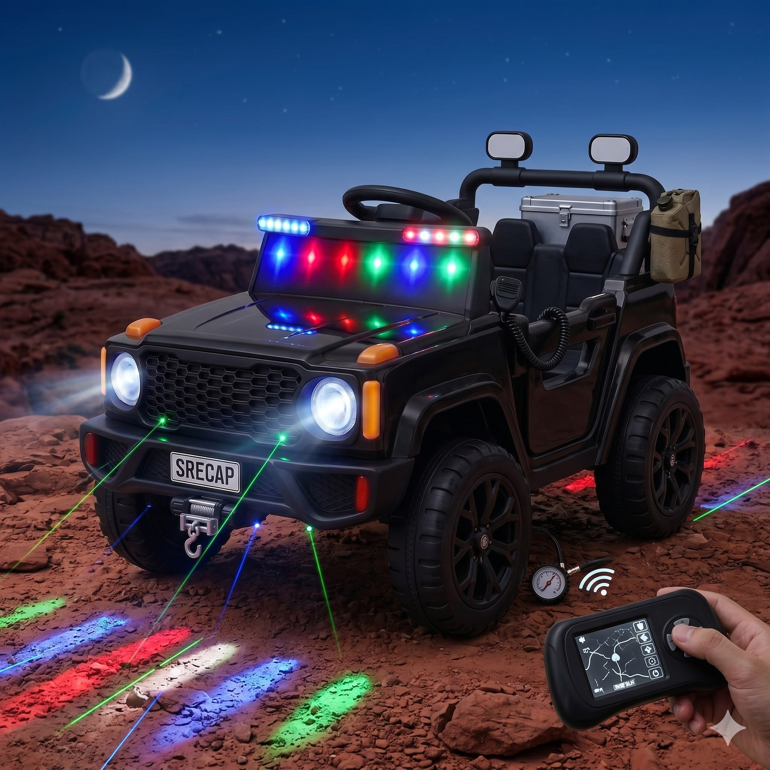 Image of Srecap BH80 Electric ride on suv, electric ride on, electric ride on car, electric ride Car Battery Operated Ride On (Black)