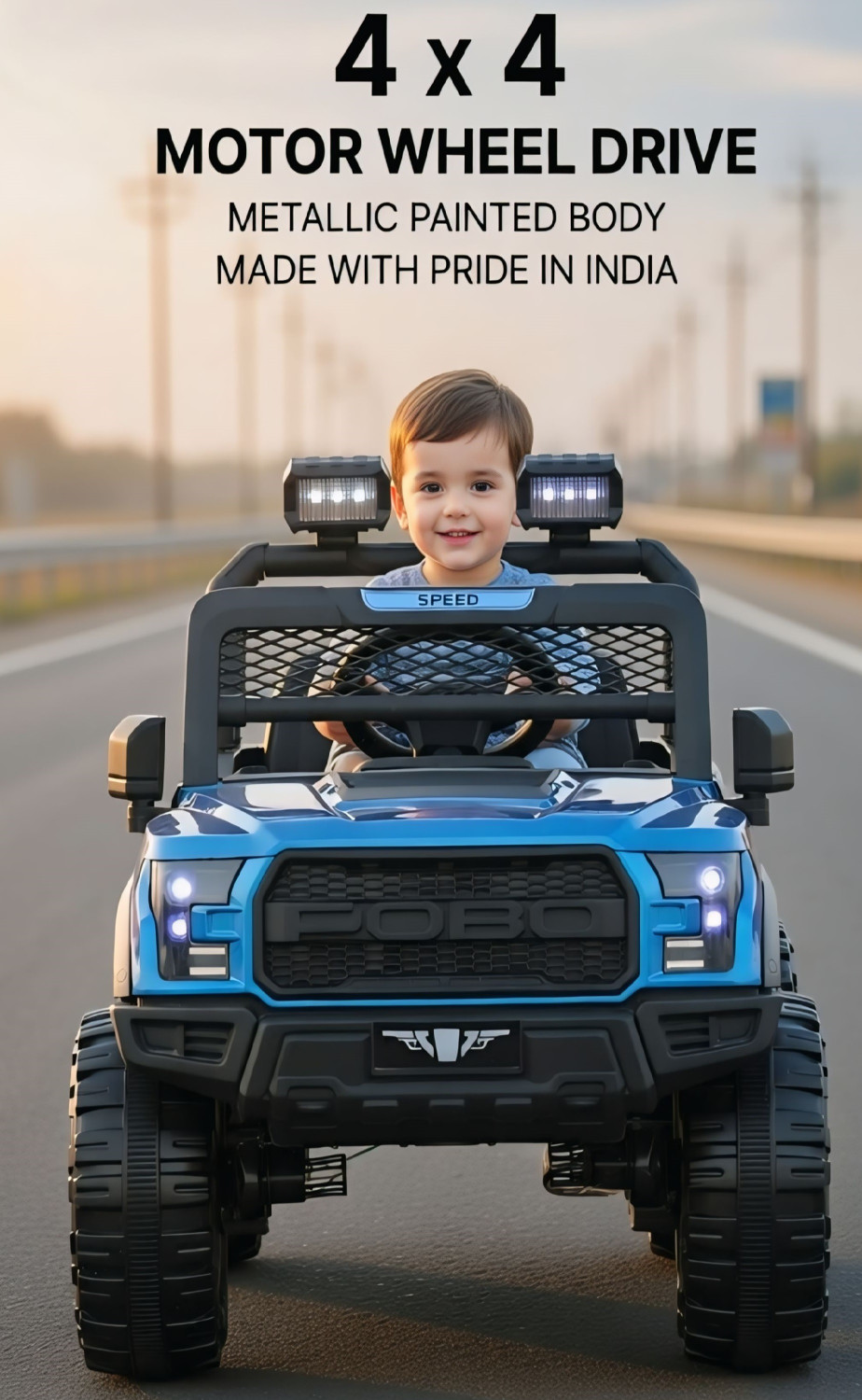 oh baby BLUE JEEP 4x4 4 Motors 1-8Yrs - Image 1