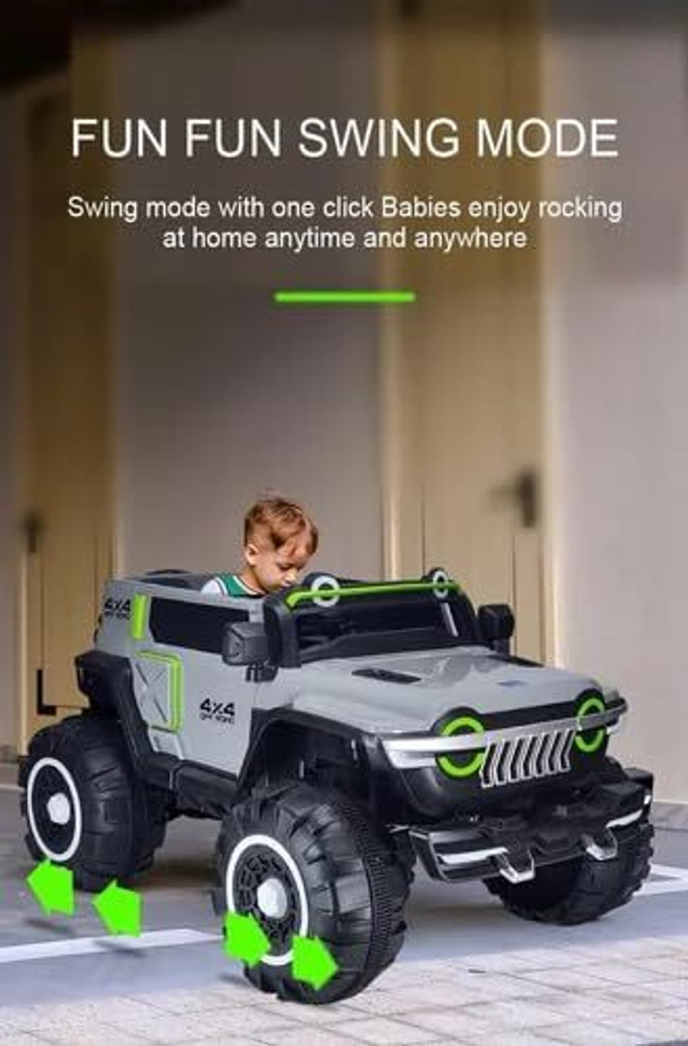 Image of Srecap 1166 Heavy Duty 12V Electric Ride On 4x4 Jeep For Kids 1 to 7 Year Jeep Battery Operated Ride On (Multicolor)
