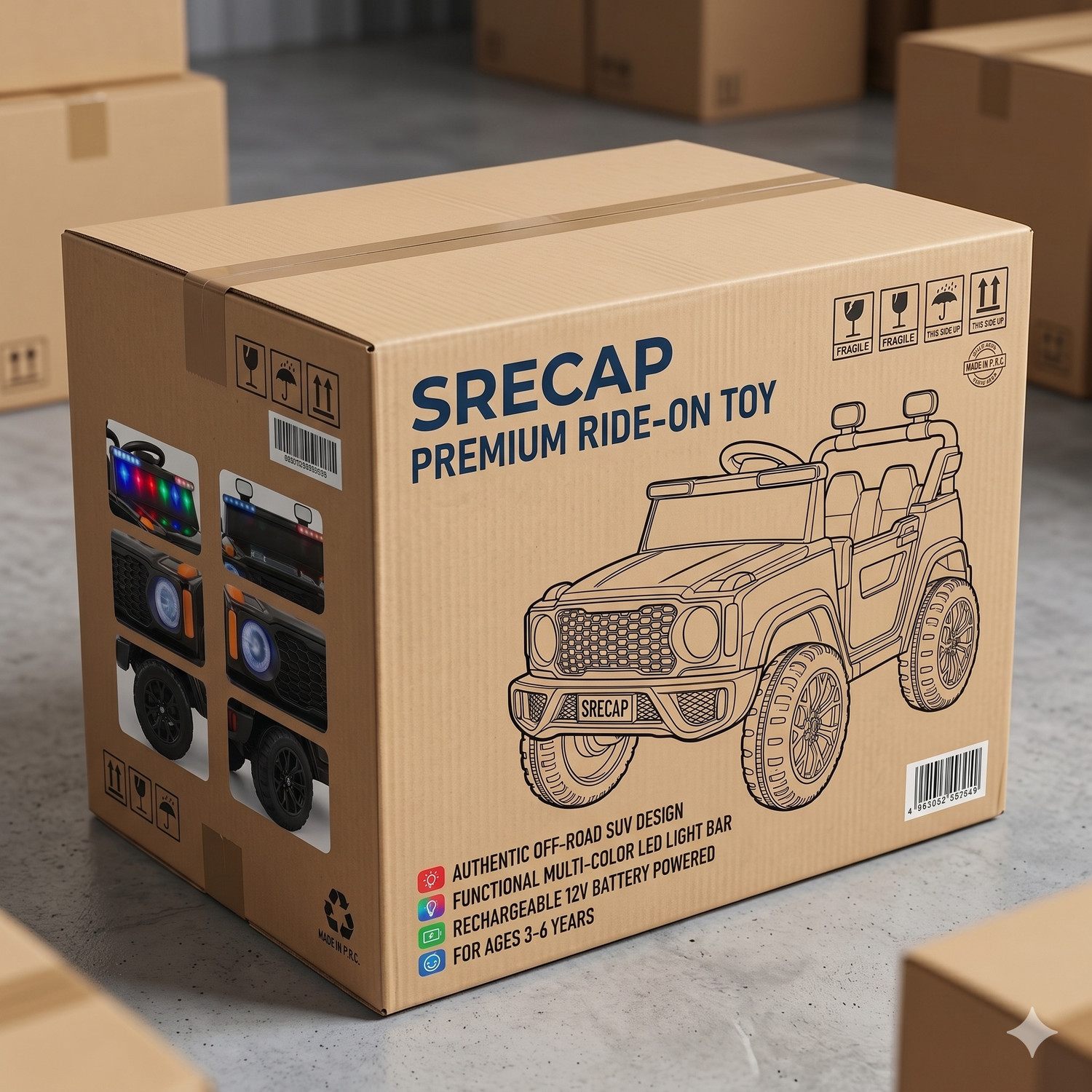Image of Srecap BH80 Electric ride on suv, electric ride on, electric ride on car, electric ride Car Battery Operated Ride On (Black)