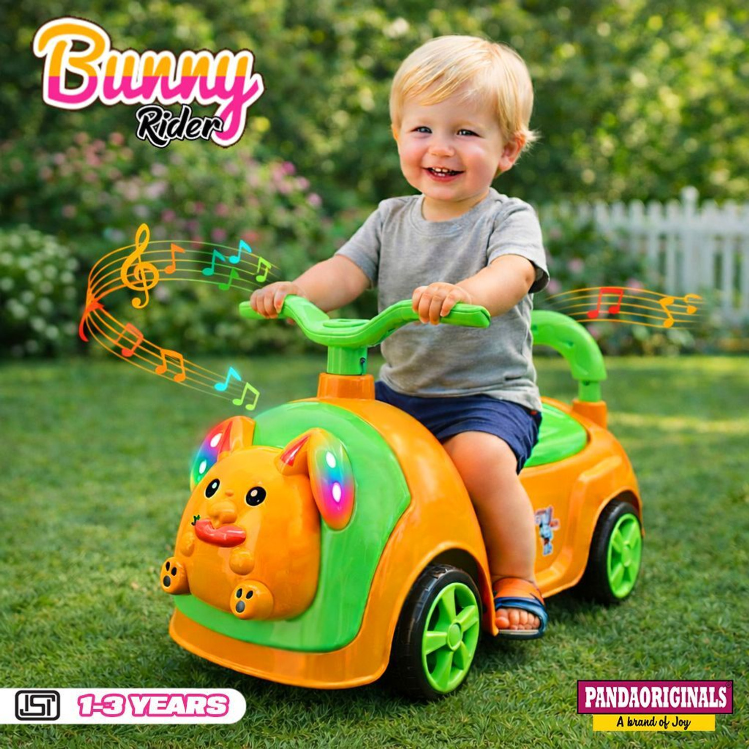 Image of BUMTUM Light Chopper Swing Car Toy Ride On Car For Kids Comfortable Seat With BackRest Car Non Battery Operated Ride On (Green)