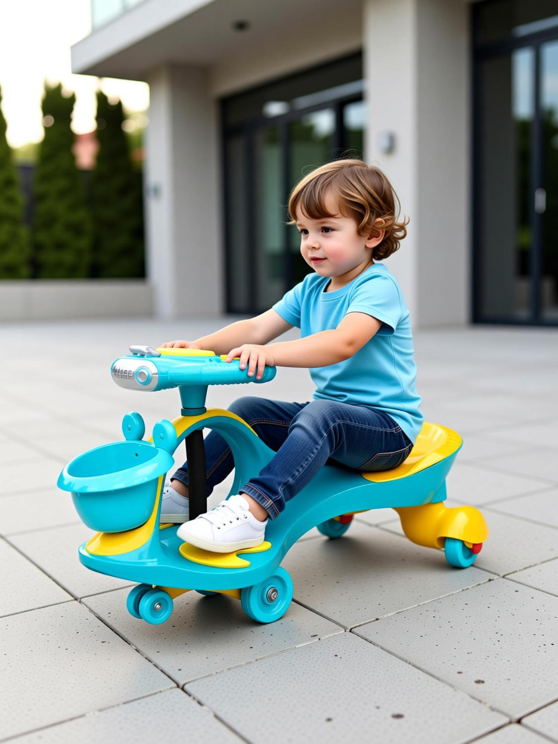 Image of BABY TONE BABY MAGIC CAR, MADE IN INDIA, LIGHT WITH MUSIC BEST FOR 2+ Y KIDS (Red, Black) (Green, Yellow)