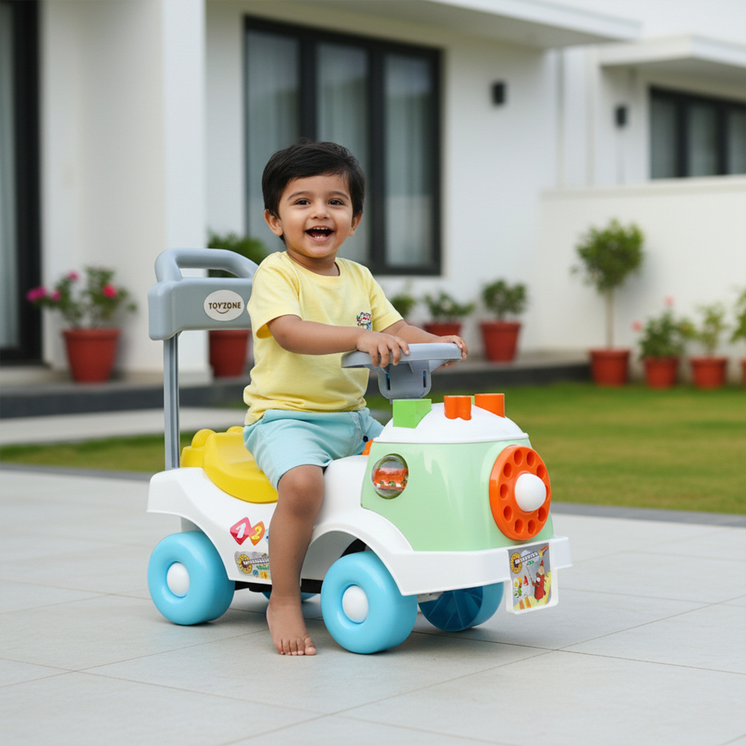 Image of BUMTUM Light Chopper Swing Car Toy Ride On Car For Kids Comfortable Seat With BackRest Car Non Battery Operated Ride On (Green)