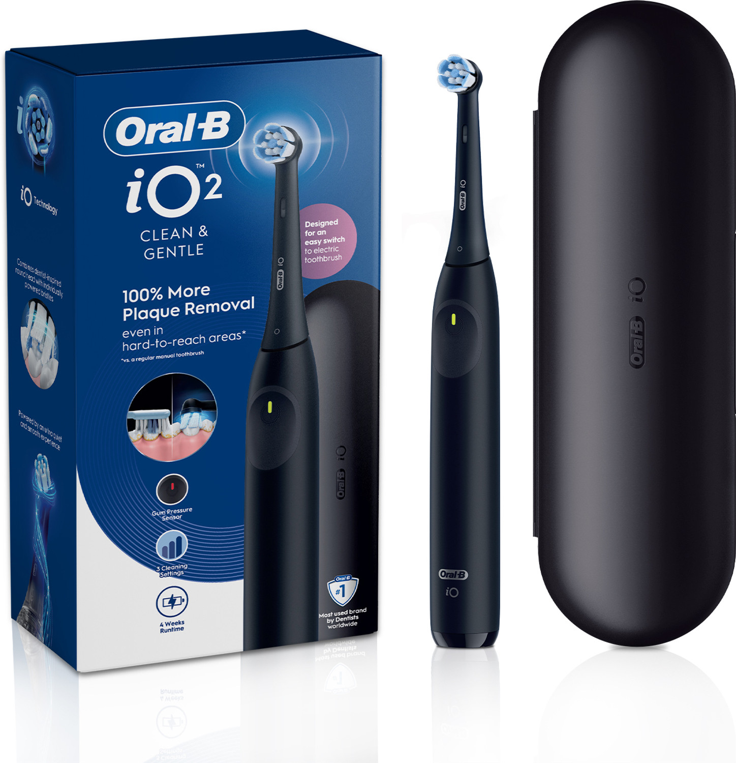Oral-B iO2 Gentle Clean Electric Toothbrush, Black - Image 1