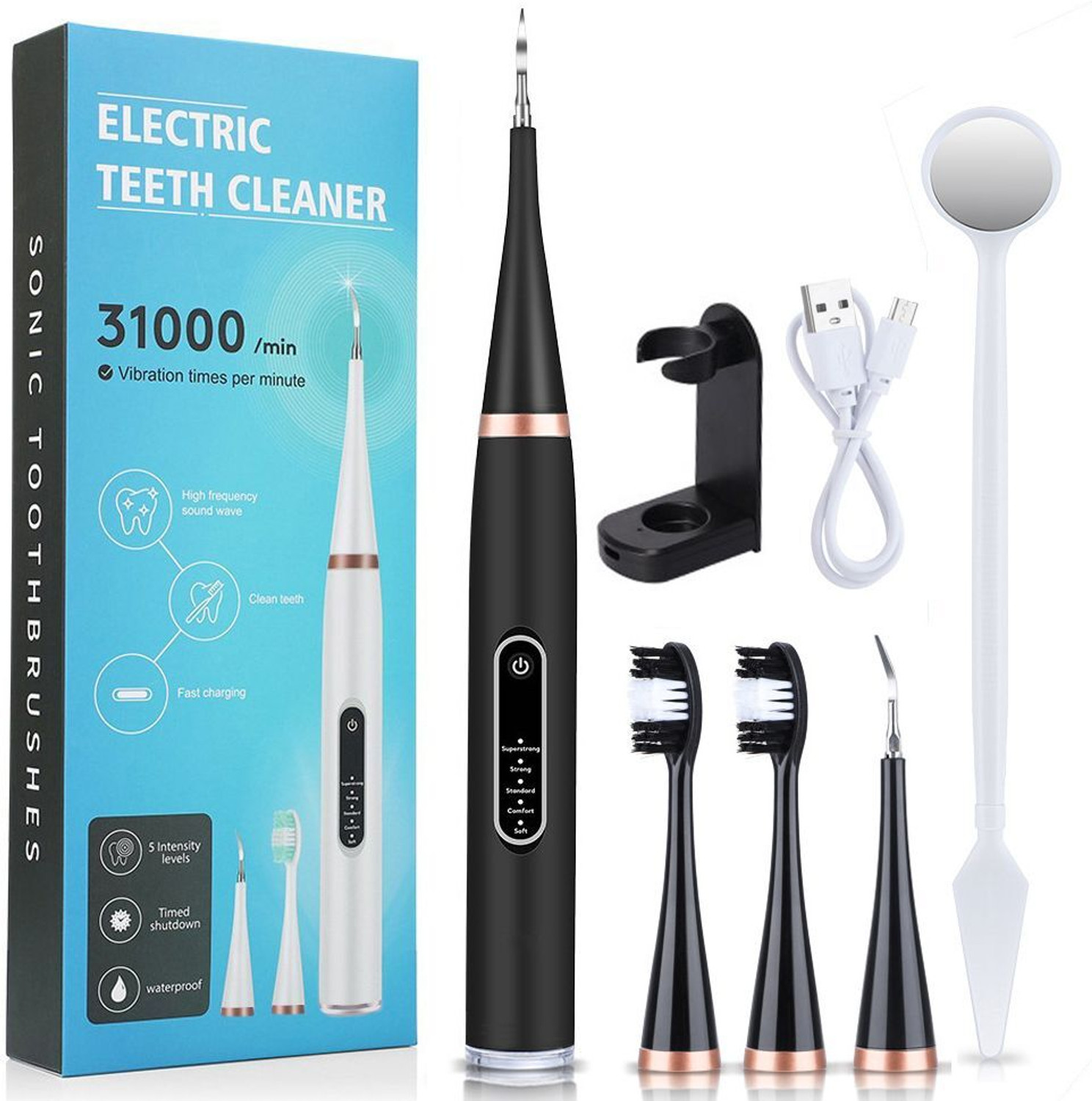 Image of DIOXIT Oral Irrigator with 3 Modes 4 Jets Rechargeable Cleaner, 200ml Water Tank Water Flosser (Cordless)