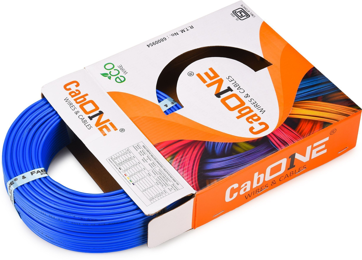 Image of BRBMF48G7VC7 CabOne Copper 0.75 sqmm 90 MTR FR PVC Multi Strand Electric House single Copper wire 0.75 sq /mm Blue 300 ft. Wire (Blue)