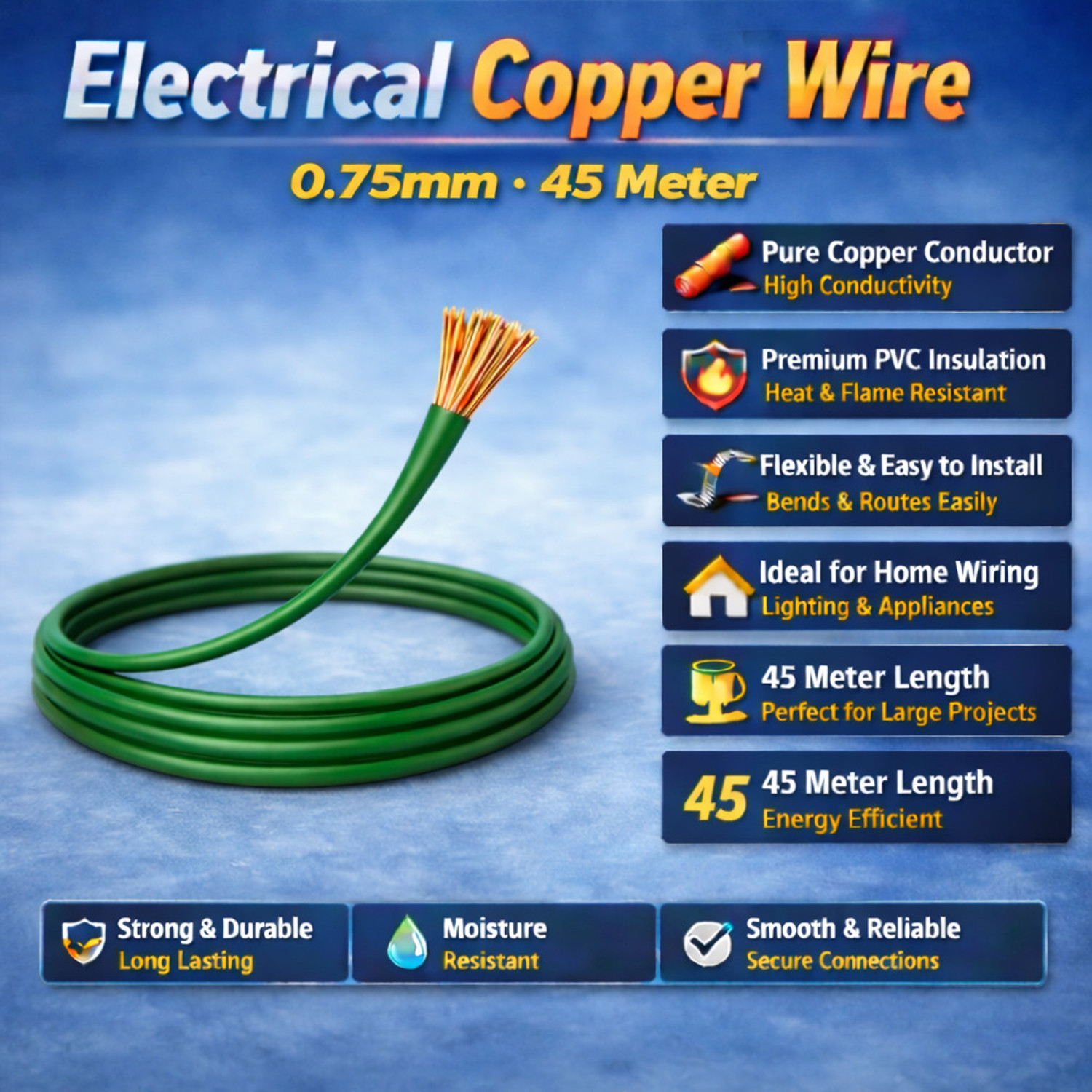 Image of GrahLogy 30 Mtr 1mm copper wire Unheated, PVC Insulated, Single Core Flexible, FR Enabled 1 sq /mm Red 30 m Wire (Red)