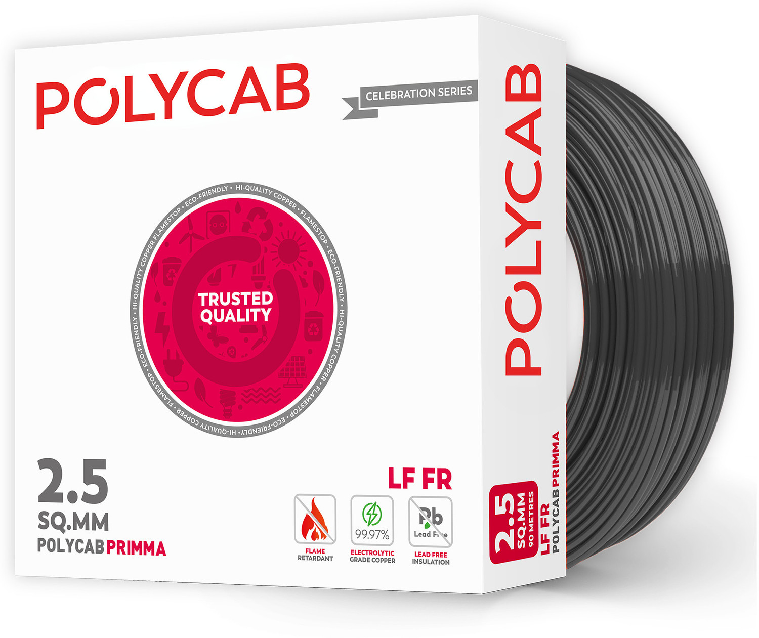 Polycab 1 sq/mm Black 90 m Wire - Image 1