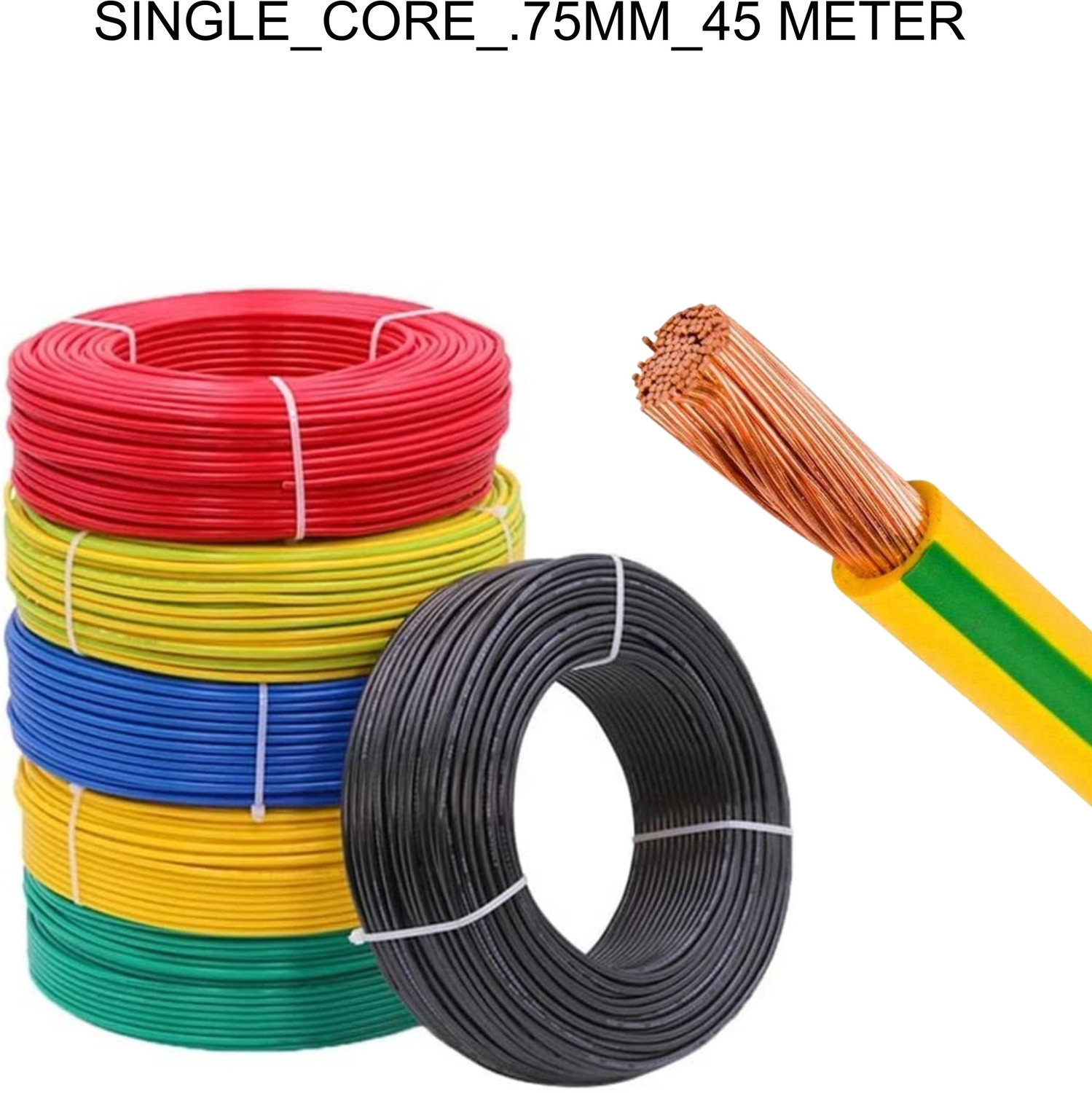Image of Cordnet PVC 0.75 sq /mm Multicolor 45 m Wire (Multicolor)