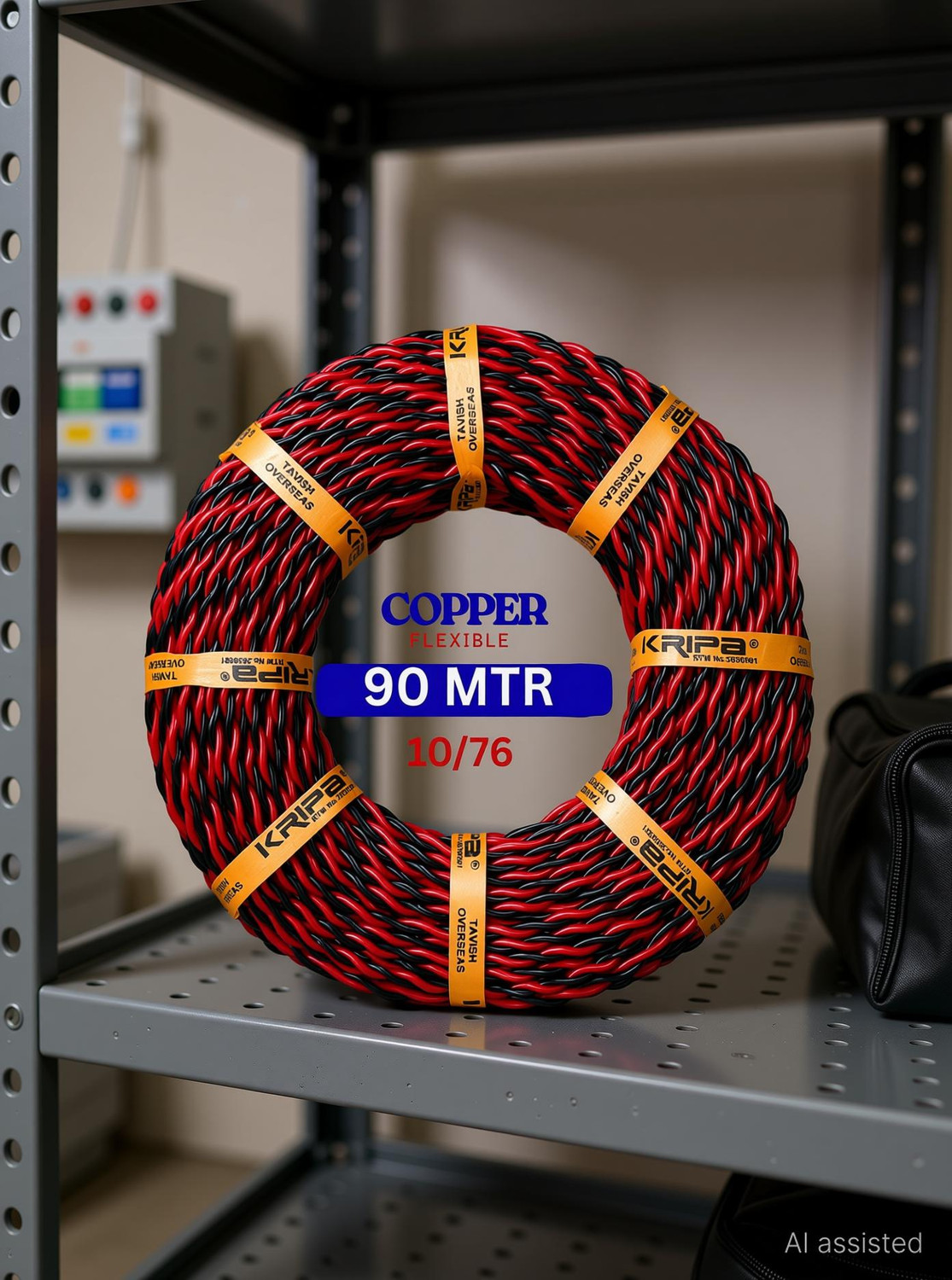 Image of GrahLogy 30 Mtr 1mm copper wire Unheated, PVC Insulated, Single Core Flexible, FR Enabled 1 sq /mm Red 30 m Wire (Red)