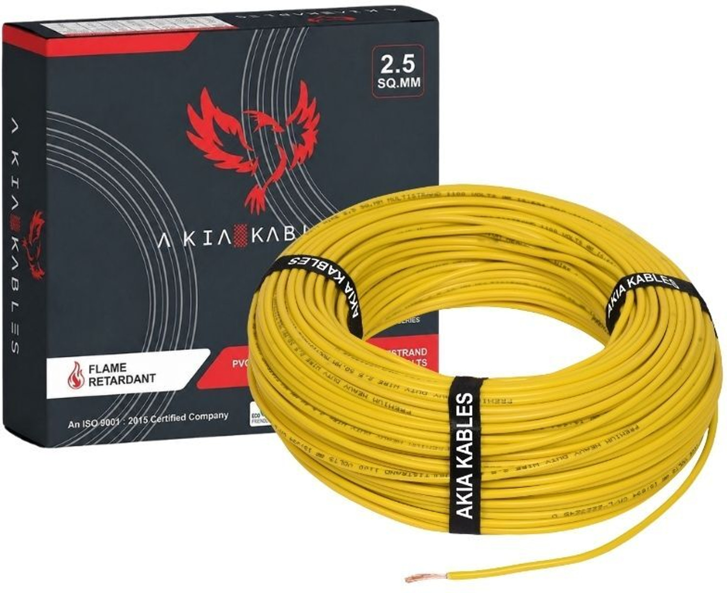Image of AKIA KABLES 4 SQMM HYBRID PREMIUM COPPER Electrical WireFR PVC |90m|Single Core| 4 sq /mm Red 90 m Wire (Red)