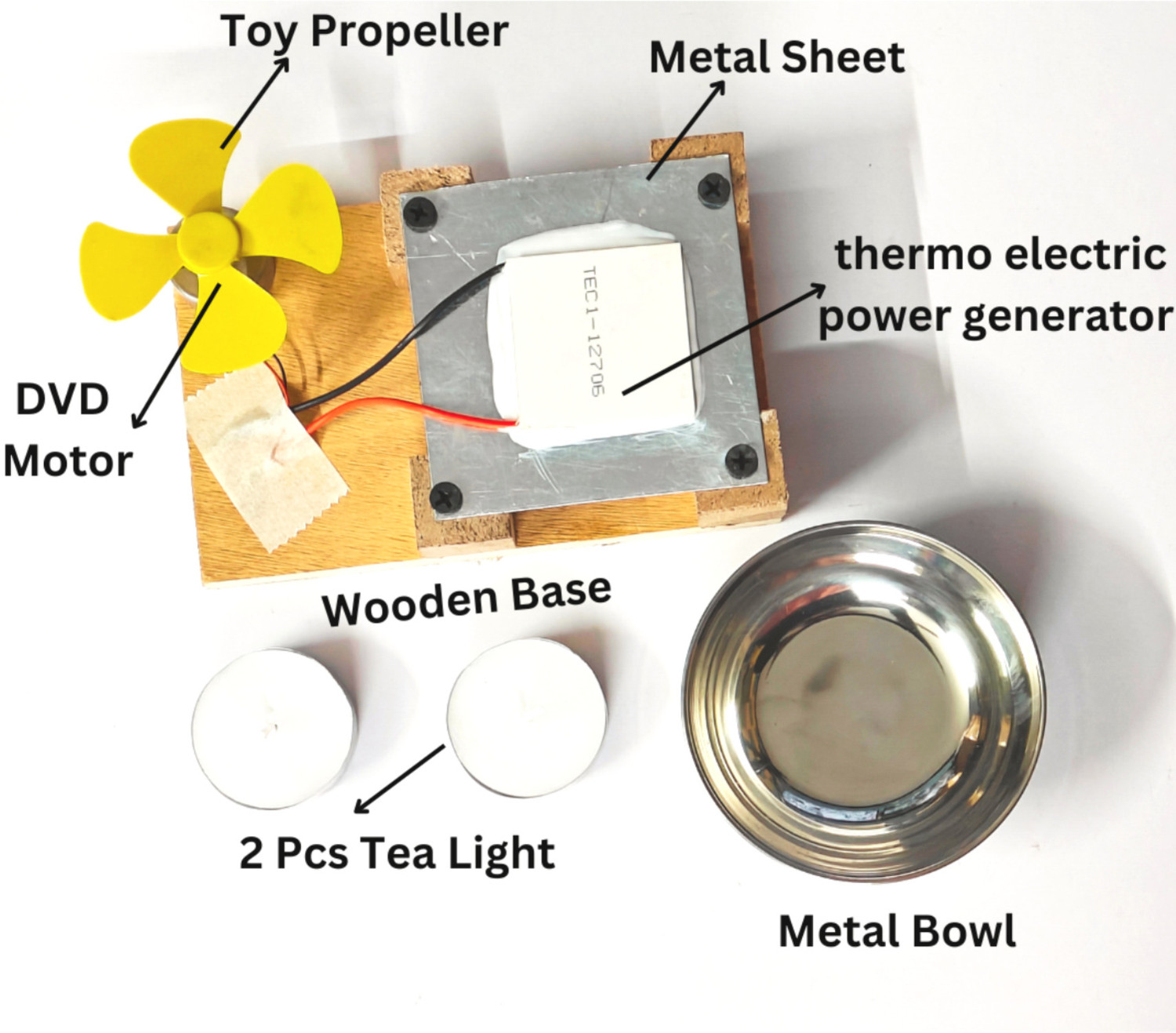 Image of Esptronics Thermoelectric Power Generator Science Project Working Model for Students Electronic Components Electronic Hobby Kit