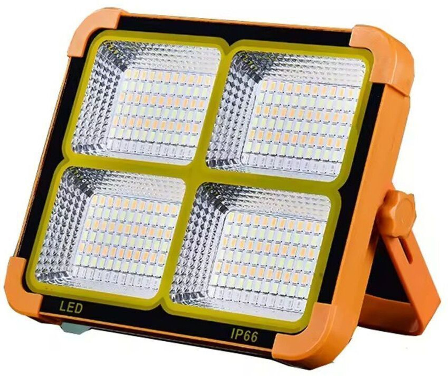 Image of omnex 100W Solar Rechargeable LED Flood Light with Handle 7 hrs Flood Lamp Emergency Light (Orange)