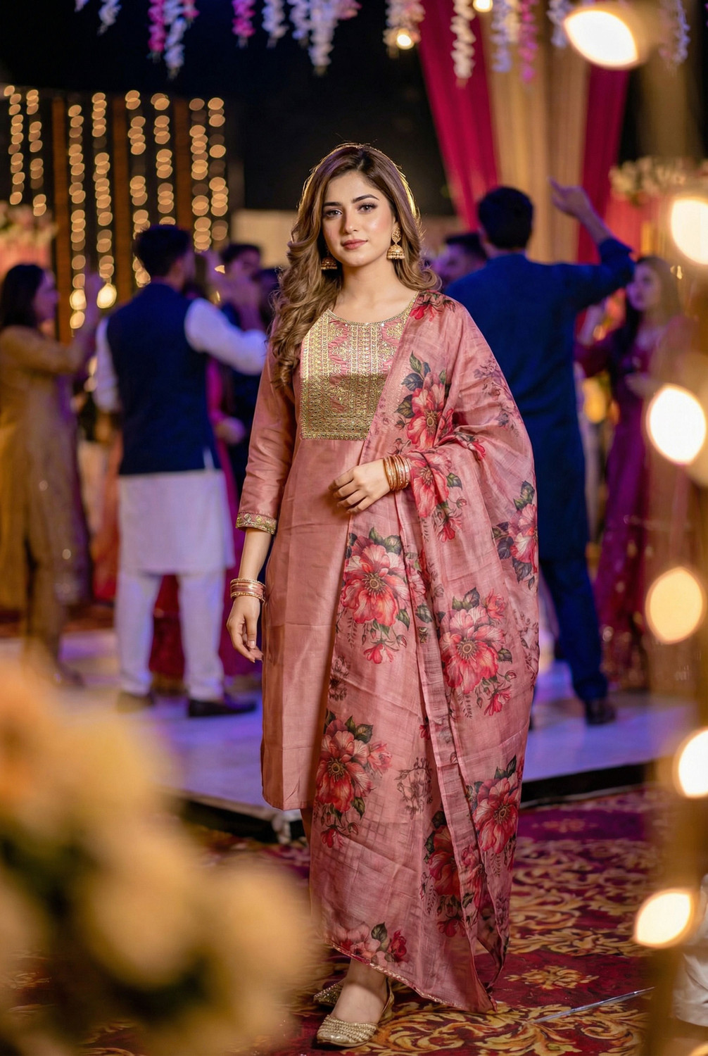 Image of JHANJHRIYA FAB Women Viscose Rayon Kurta Pant Dupatta Set