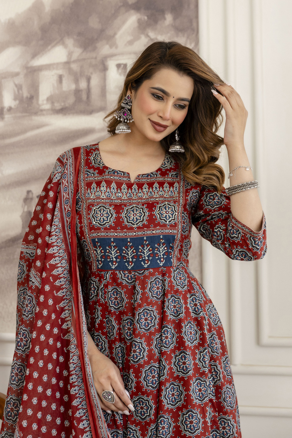 Image of Moda Rapido Women Viscose Rayon Kurta Pyjama Set