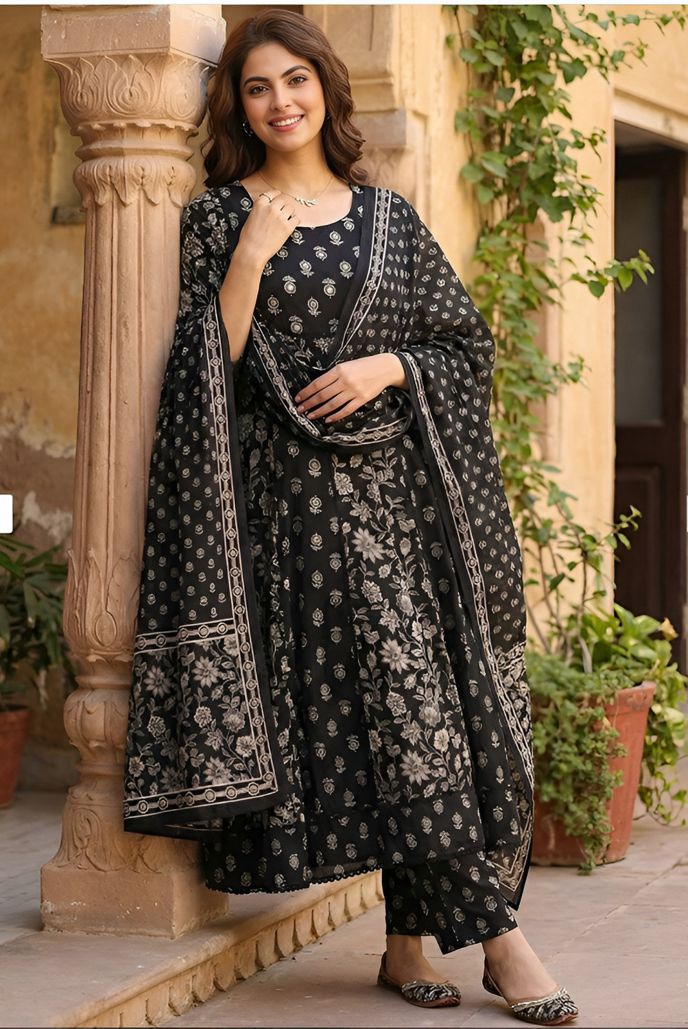 Image of GIGNAR Women Pure Cotton Kurta Pant Dupatta Set