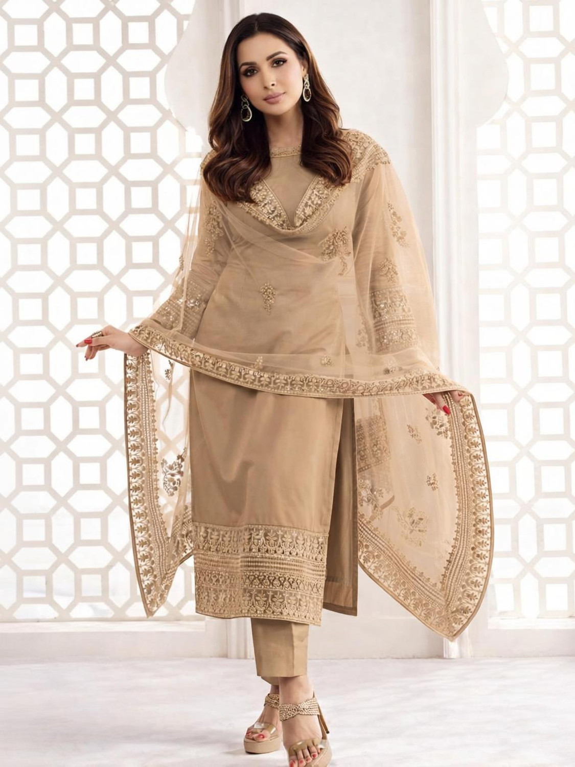 Image of SHISHKALA Printed Kurta, Trouser /Pant & Dupatta Set