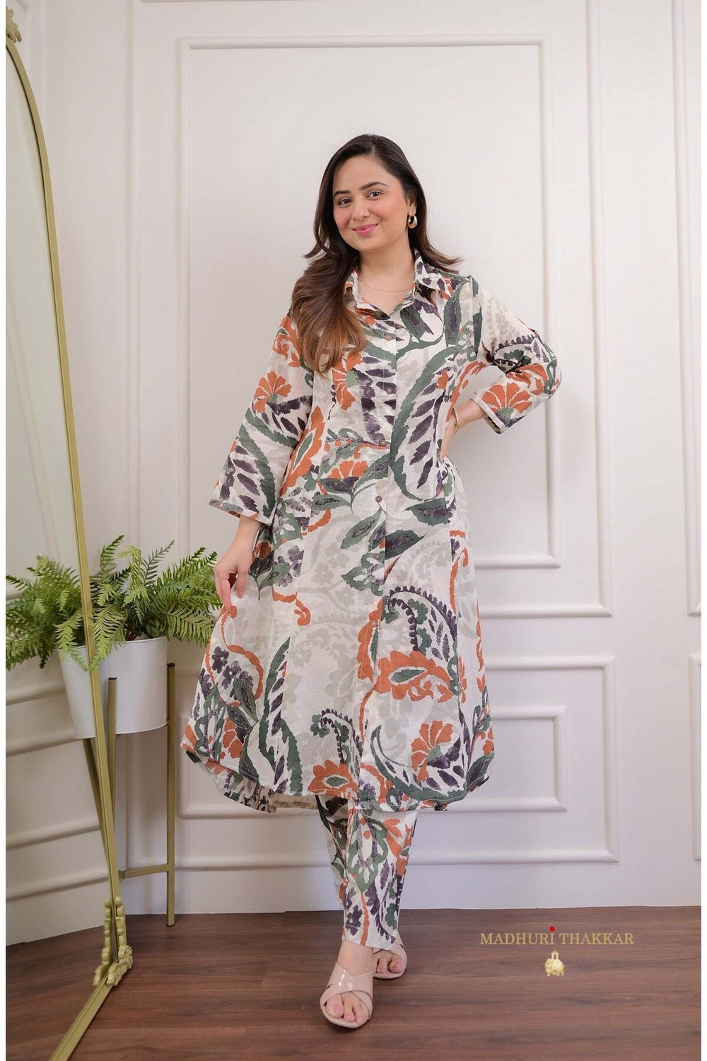 Image of YORBAX Women Pure Cotton Kurta Palazzo Set