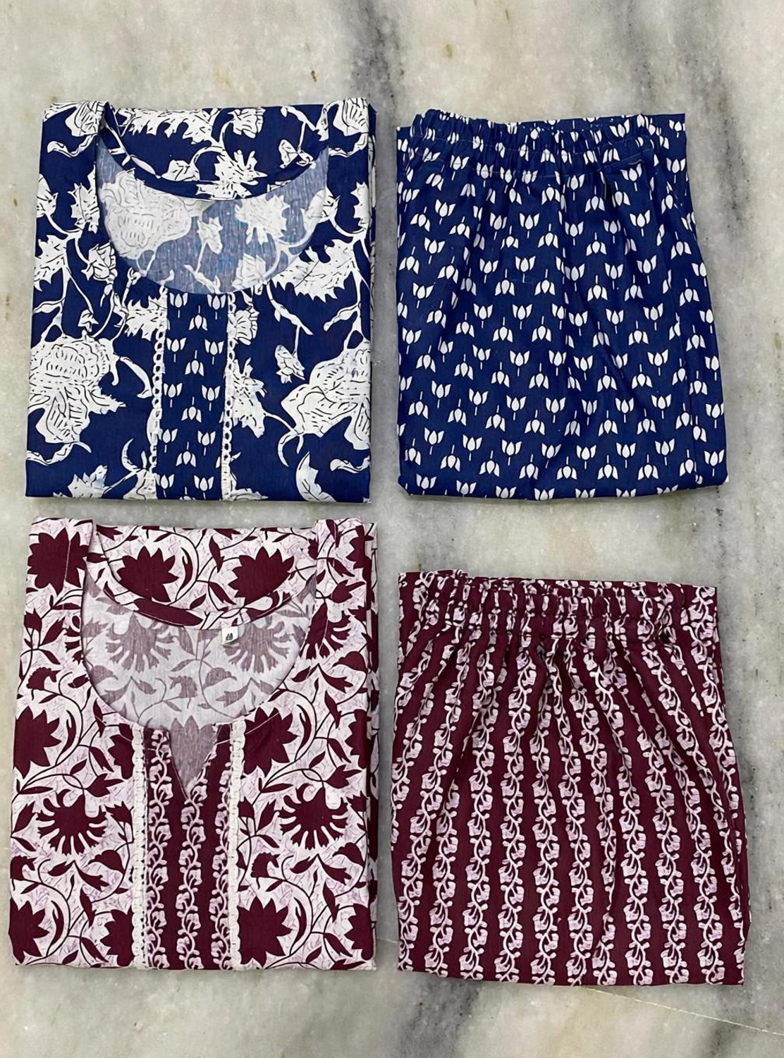 Image of AK SHAH Collection Women Cotton Blend Kurta Pant Set
