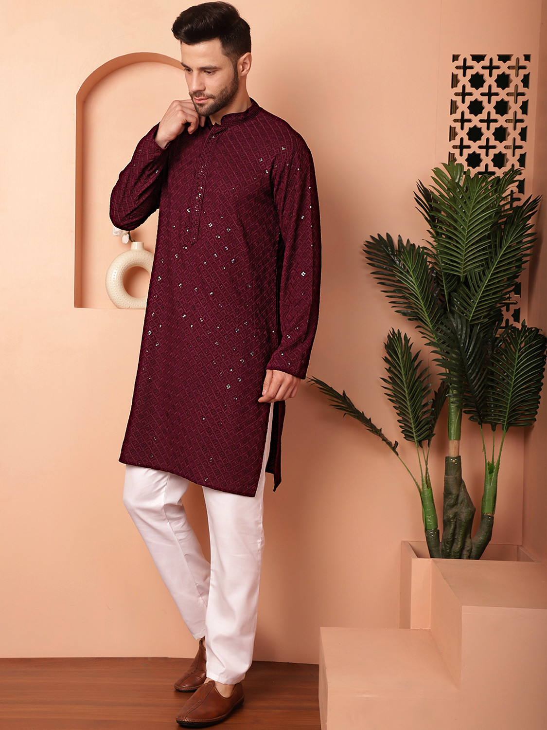 Image of Jompers Men Viscose Rayon Kurta Pyjama Set