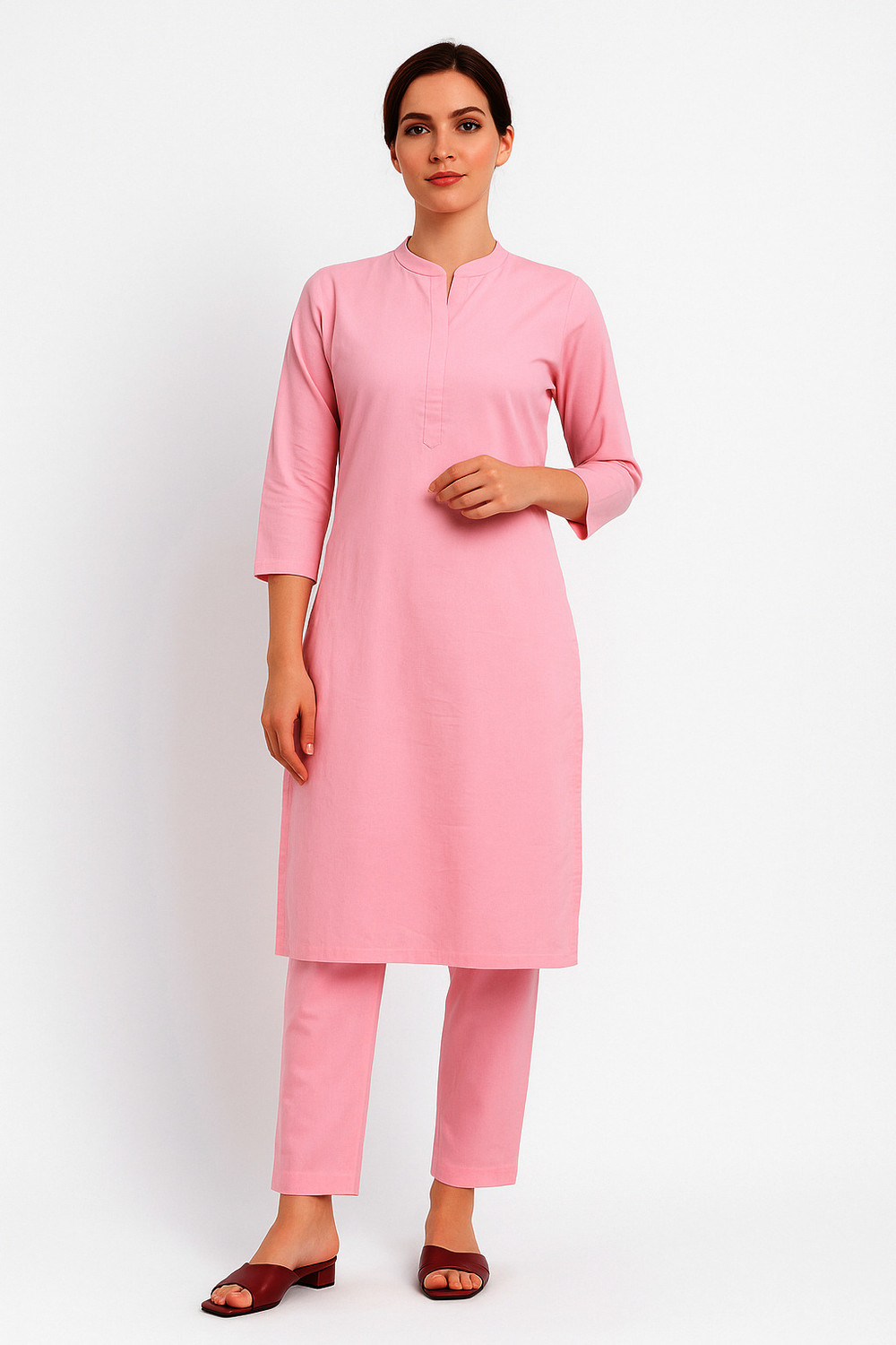 Image of HouseOfCommon Women Cotton Blend Kurta Pant Set